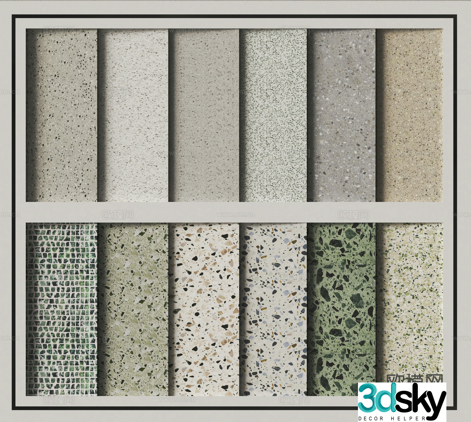 Modern stone terrazzo 3d model
