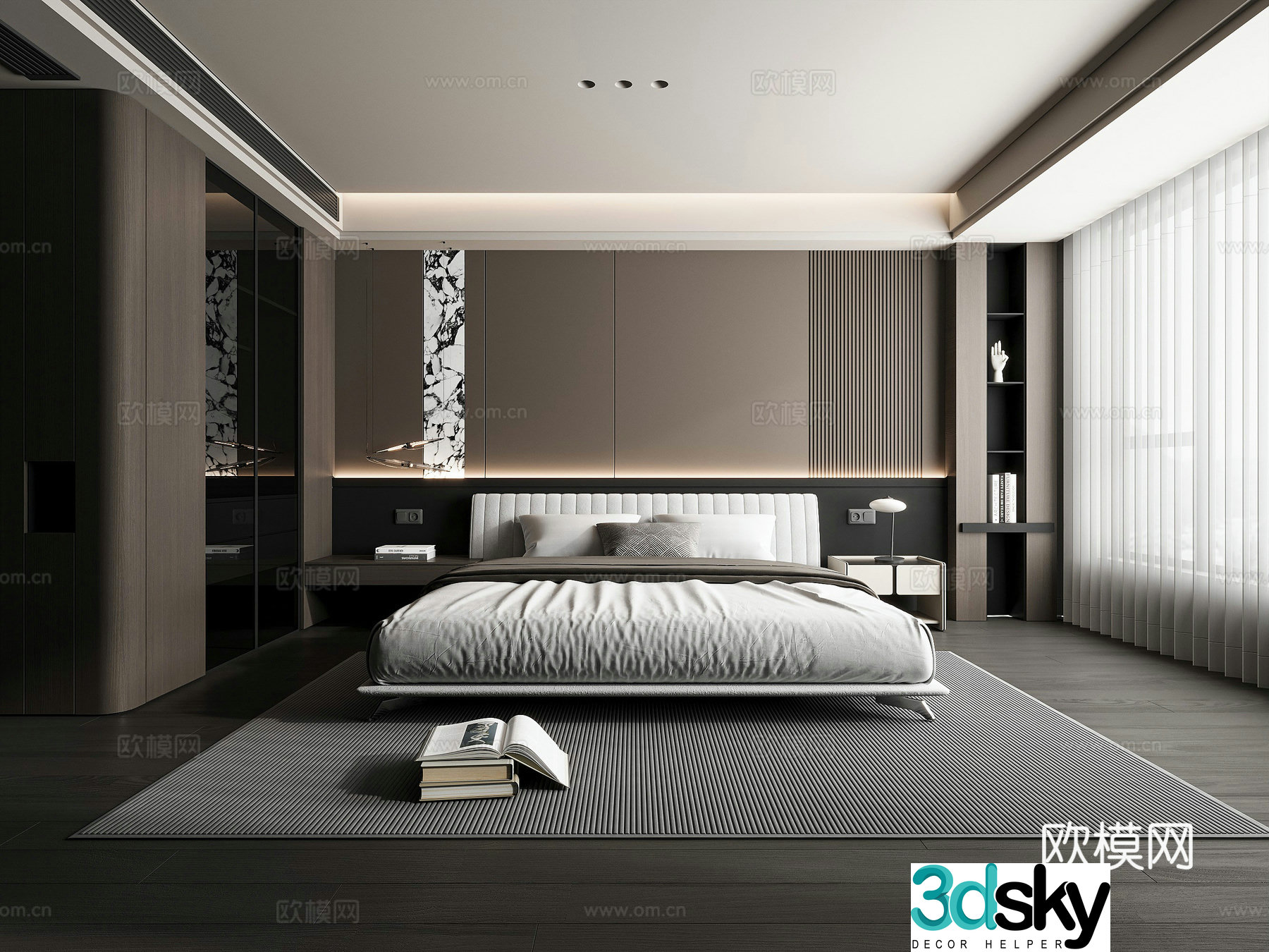Modern bedroom master bedroom 3d model