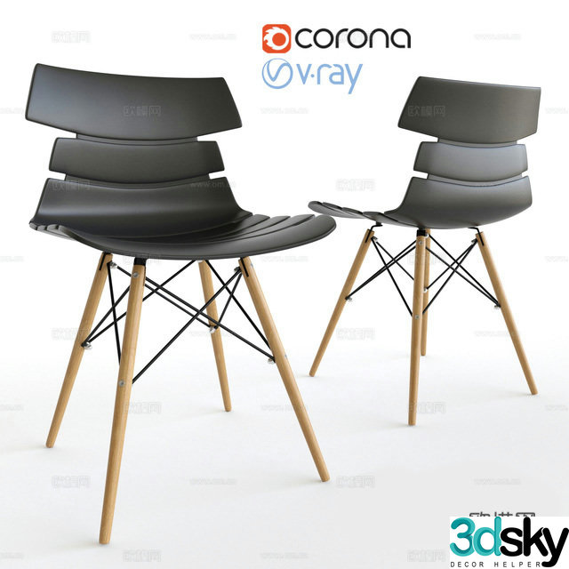 Modern dining chair single chair 3d model