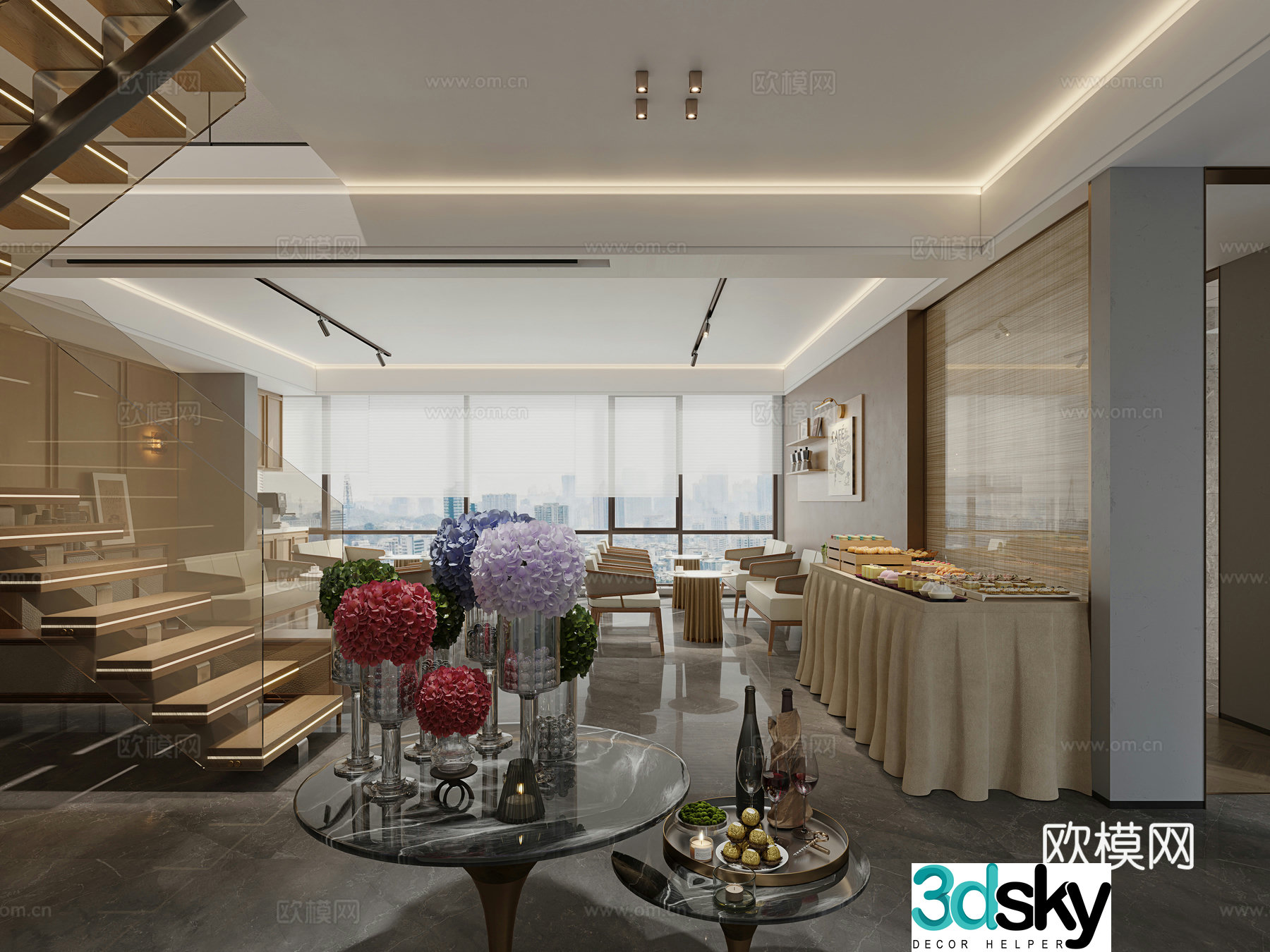 Modern cafe 3d model