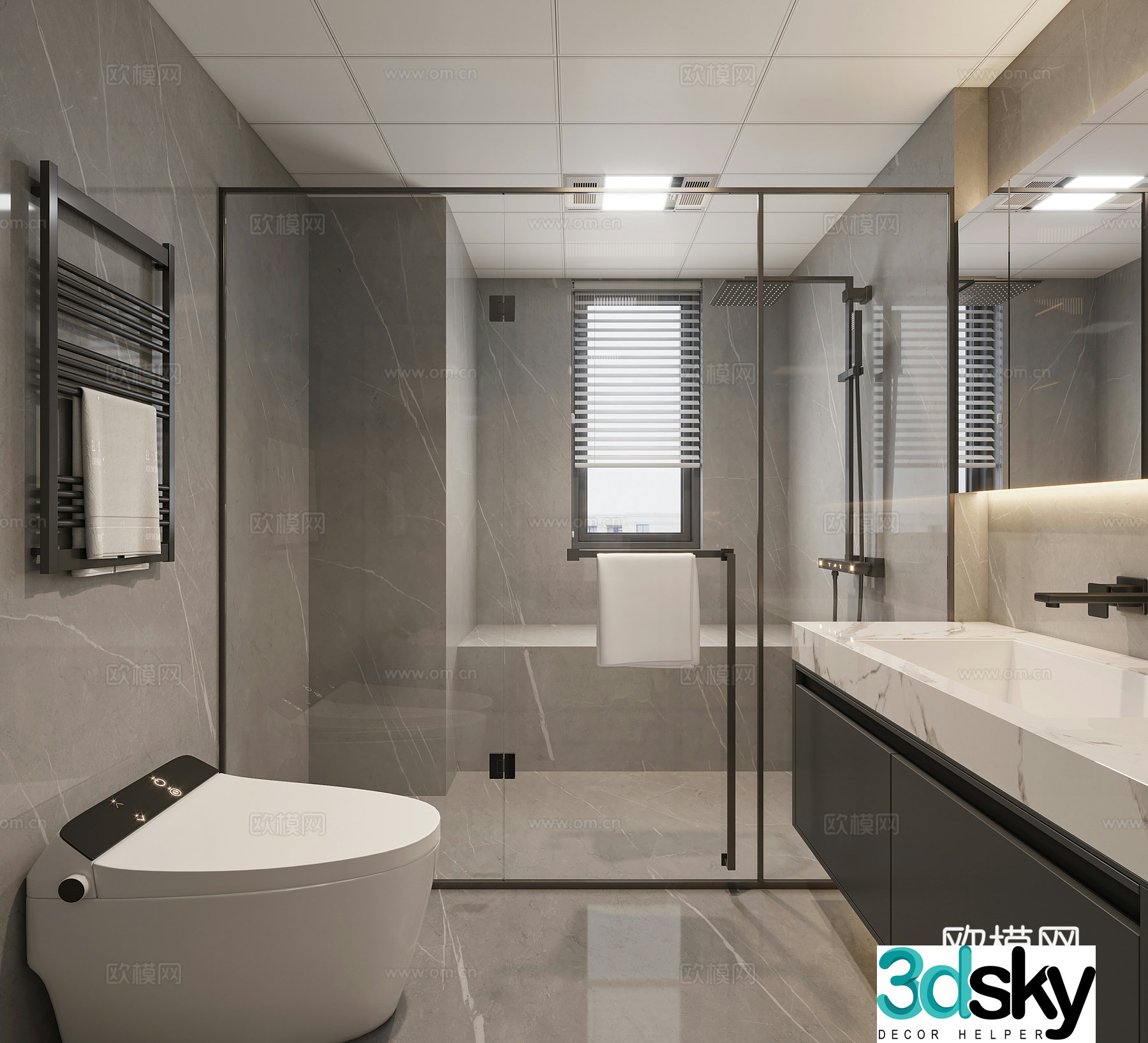Modern bathroom bathroom 3d model