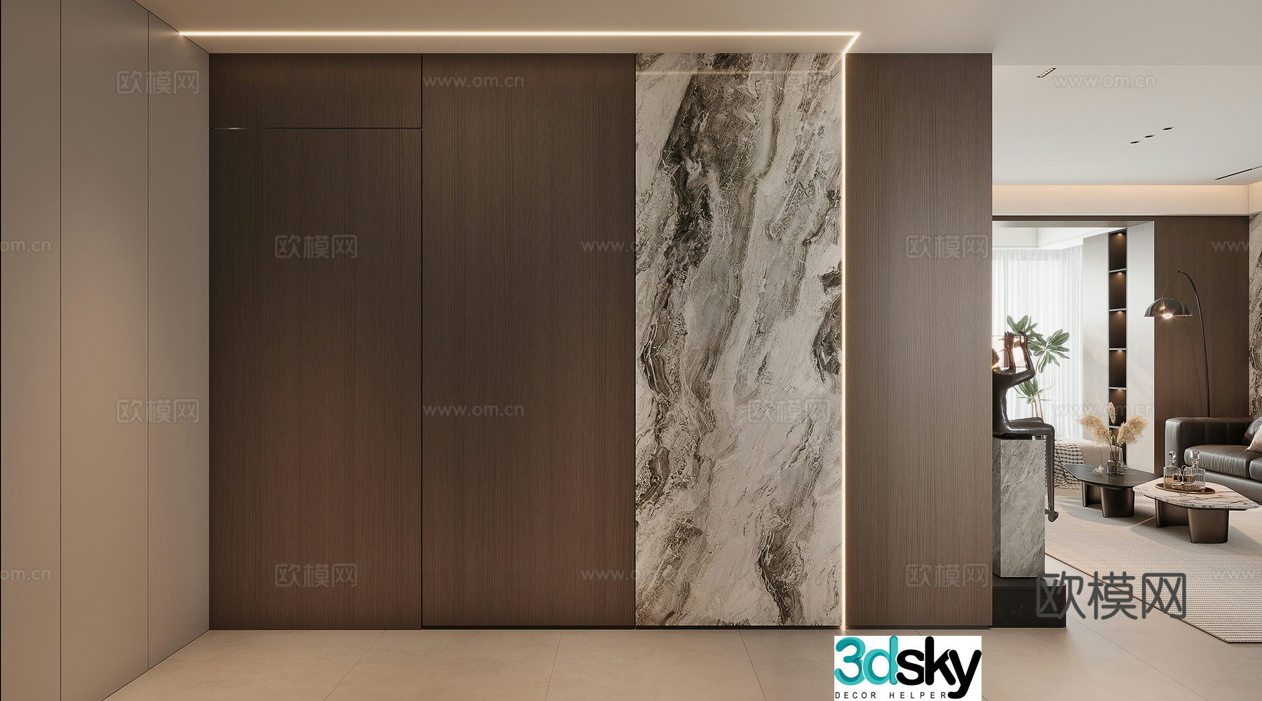 Italian style entrance aisle 3D model