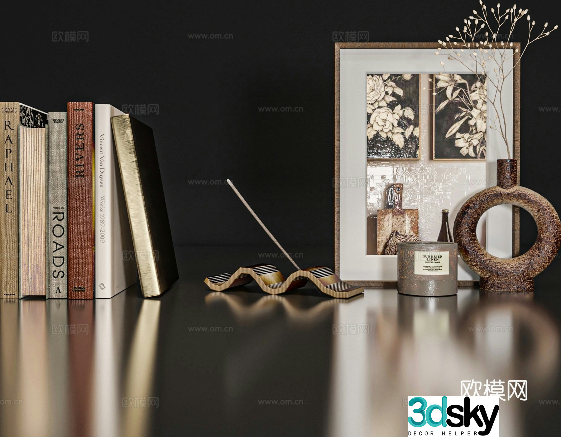 Book ornaments 3d model
