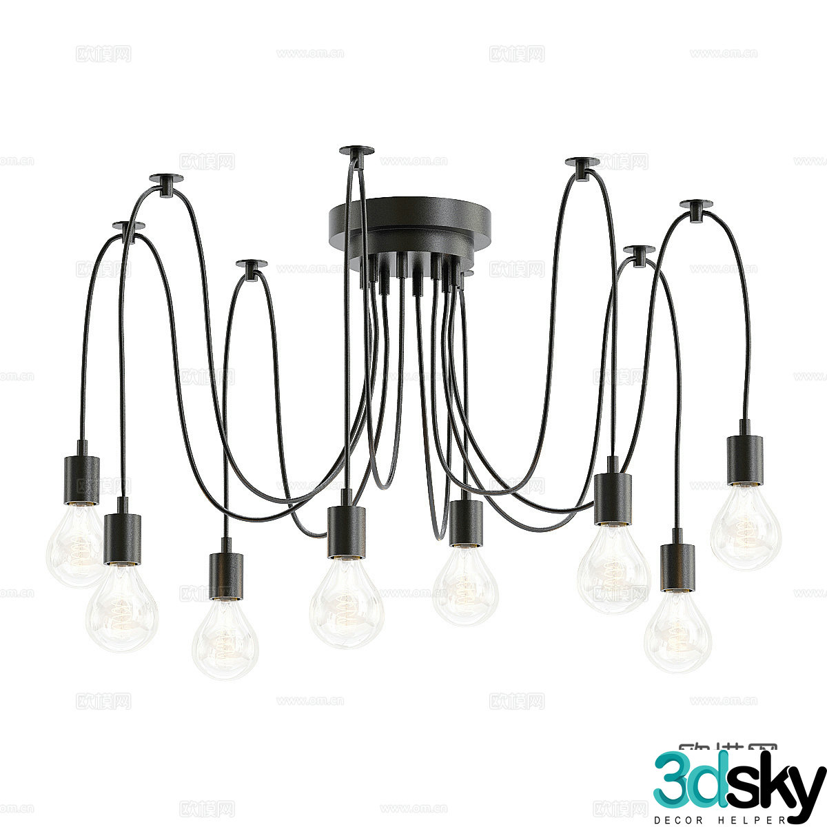 glass chandelier 3d model