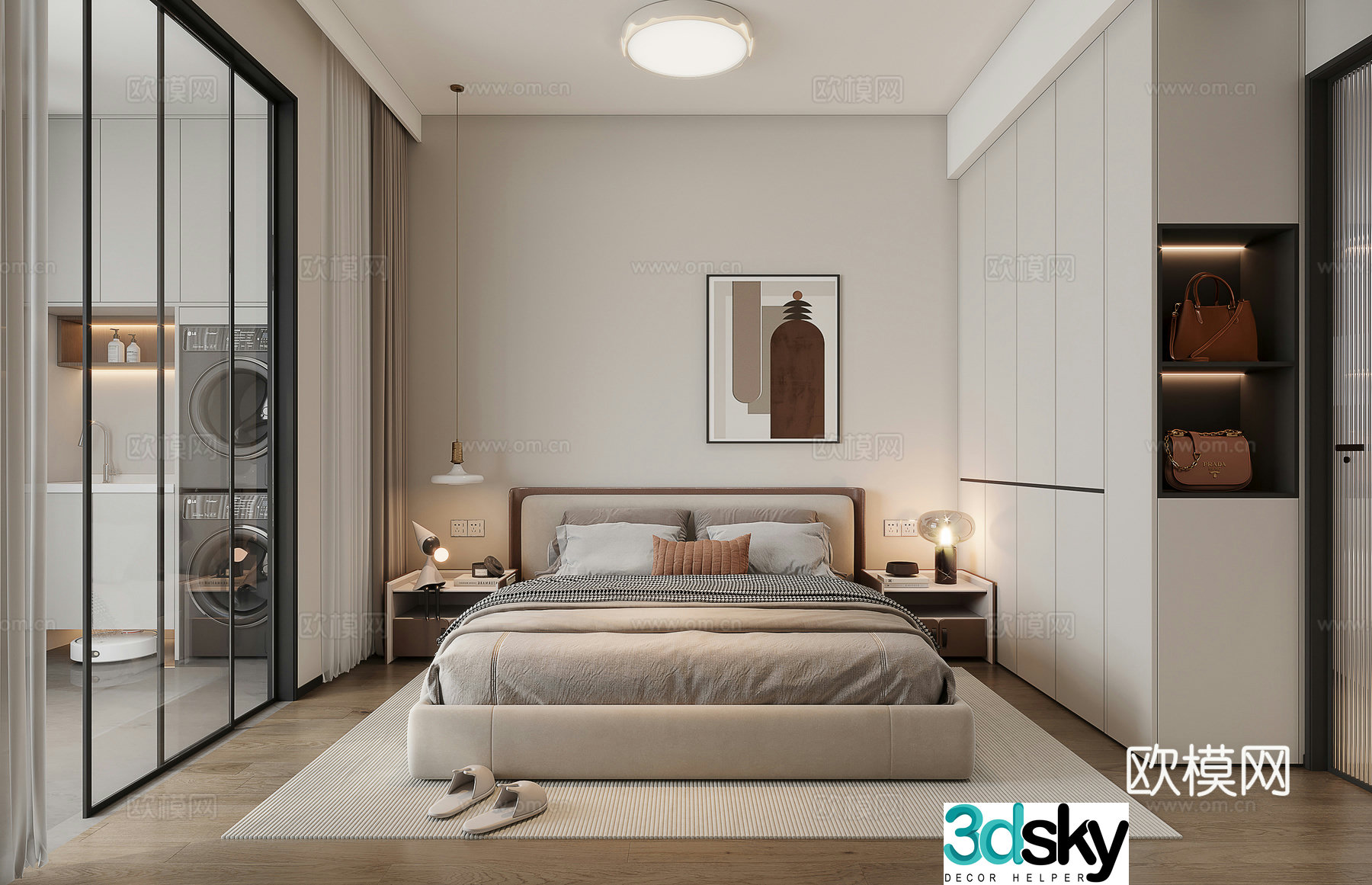Modern bedroom master bedroom 3d model