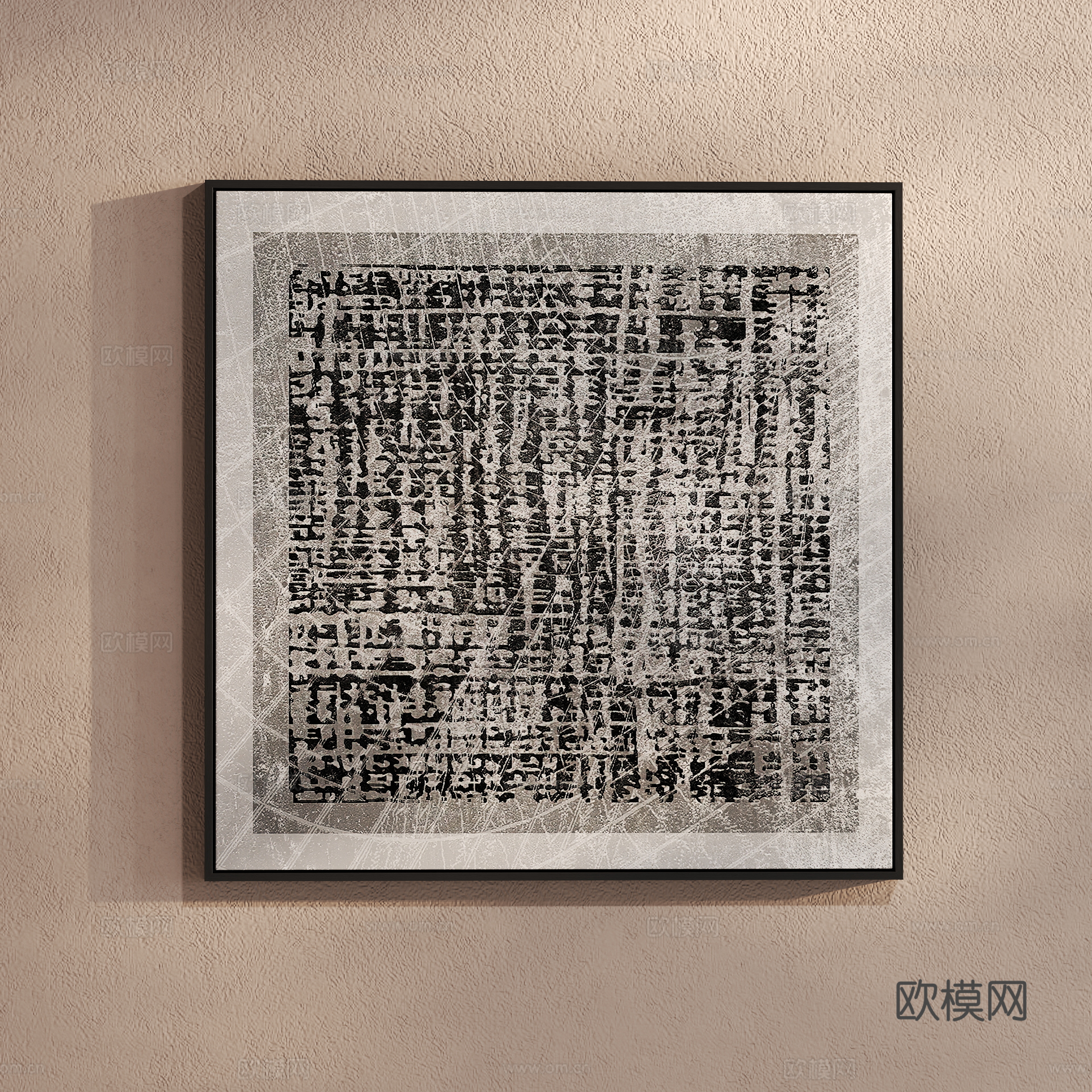 Modern texture painting decorative painting 3d model