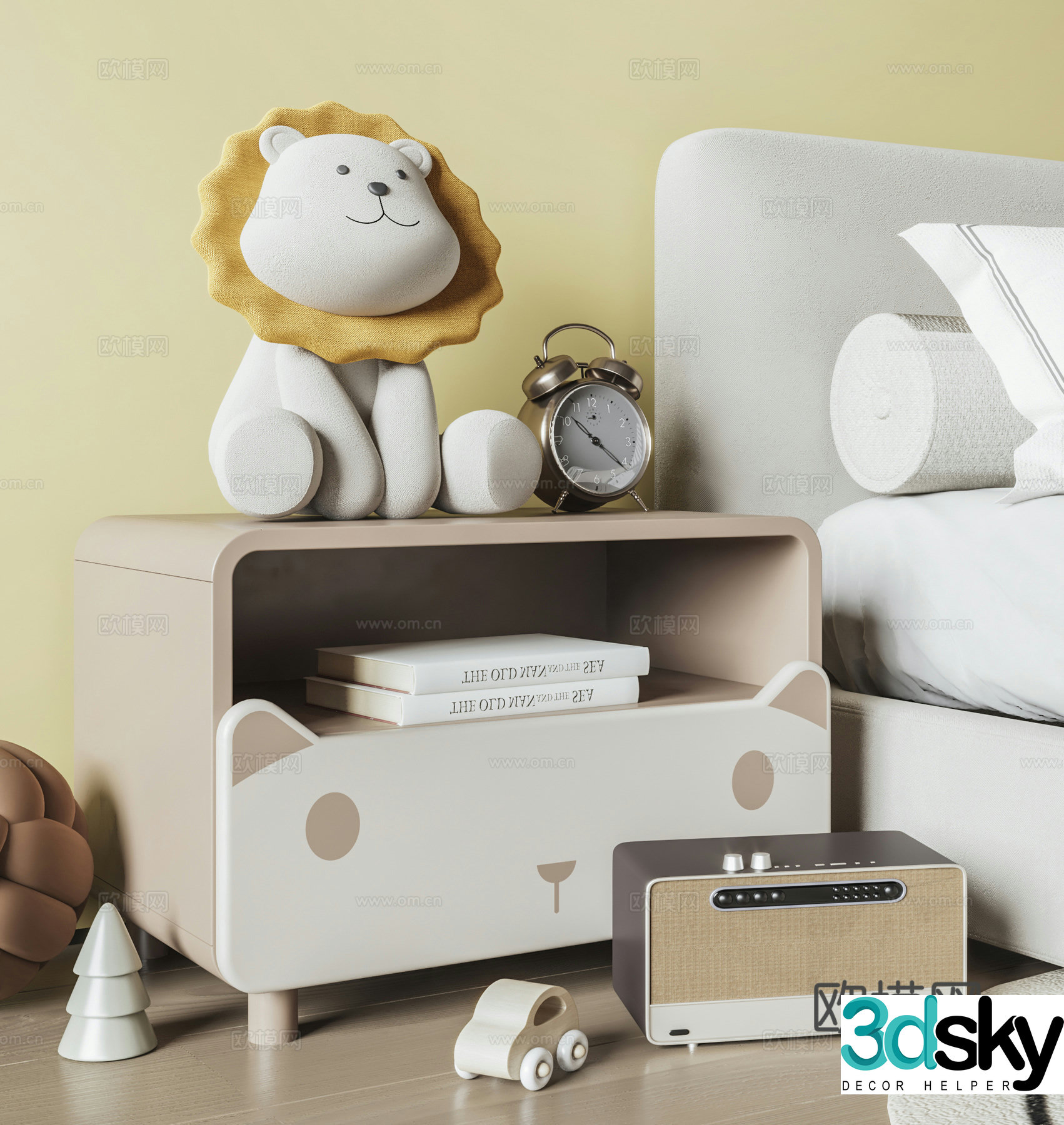 Modern bedside table 3d model