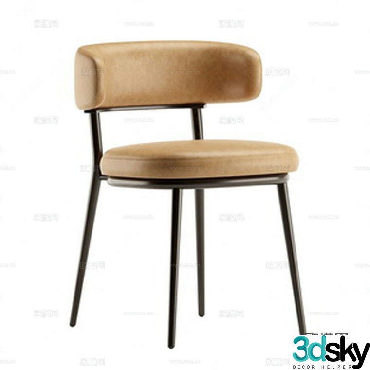 Modern dining chair single chair single chair 3d model