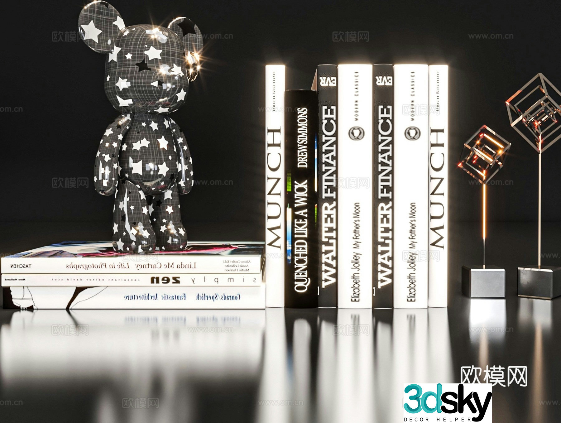 books book book book 3d model