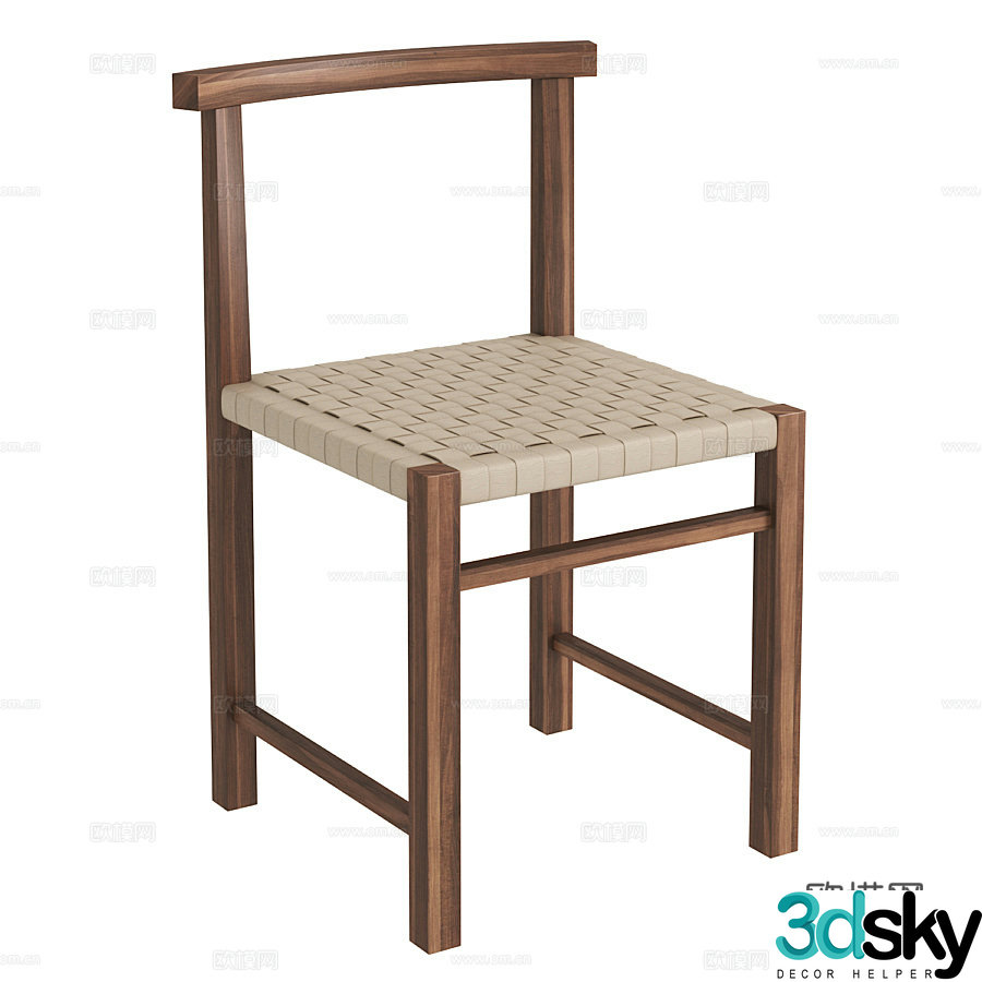 New Chinese dining chair single chair 3d model
