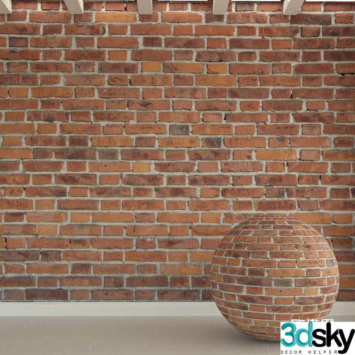 Modern brick wall red brick antique brick new chinese style brick wall brick cement brick 3d model