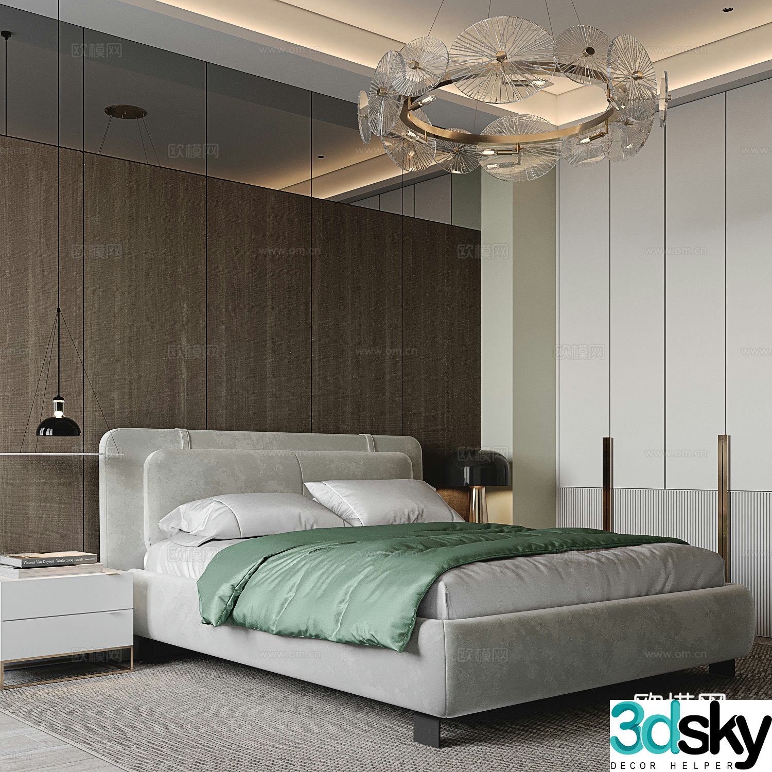Modern bedroom master bedroom 3d model