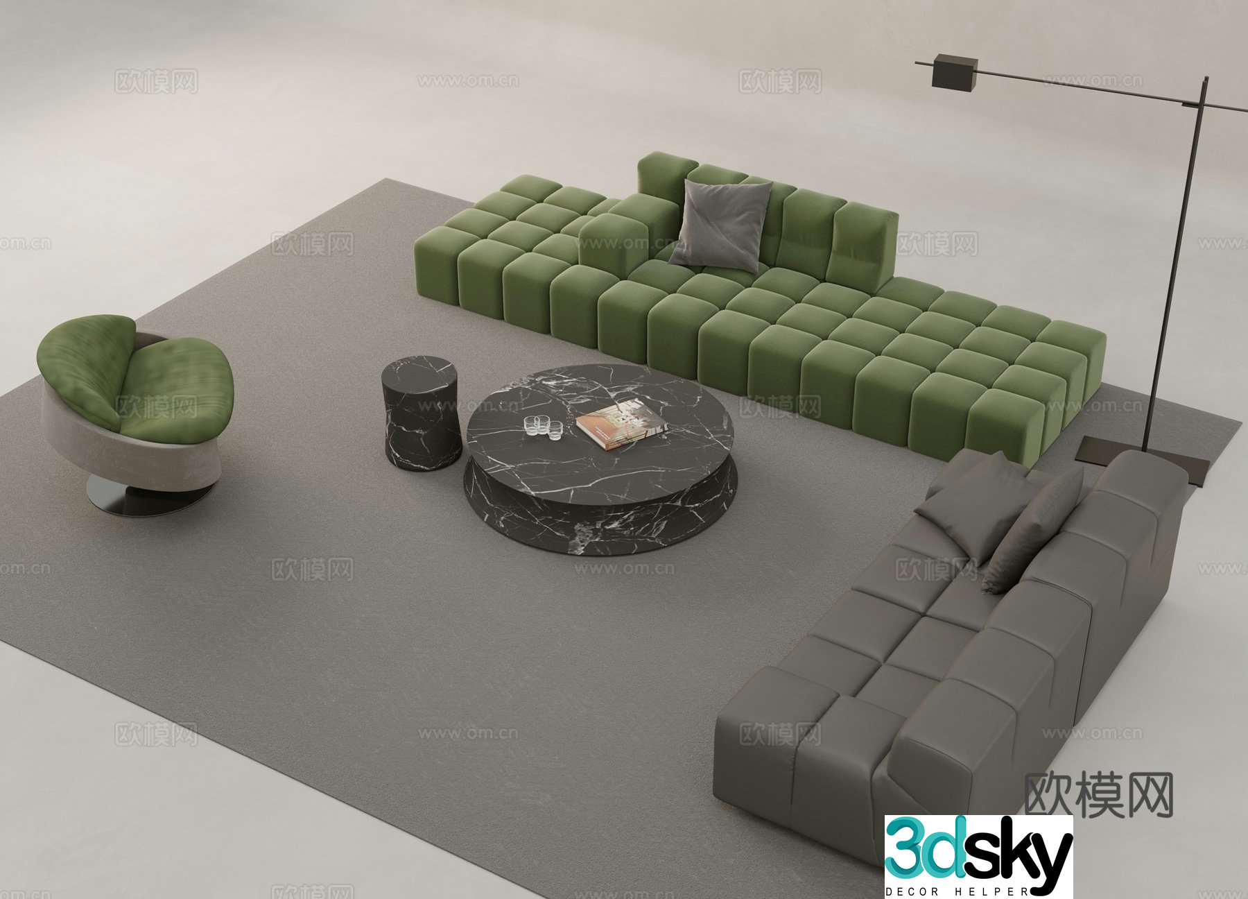 Modern modular sofa 3d model