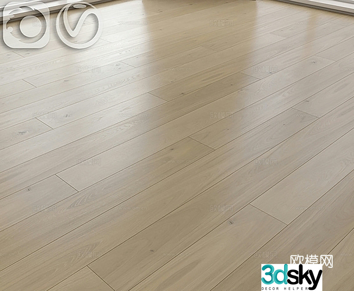 I-beam parquet wooden floor 3d model