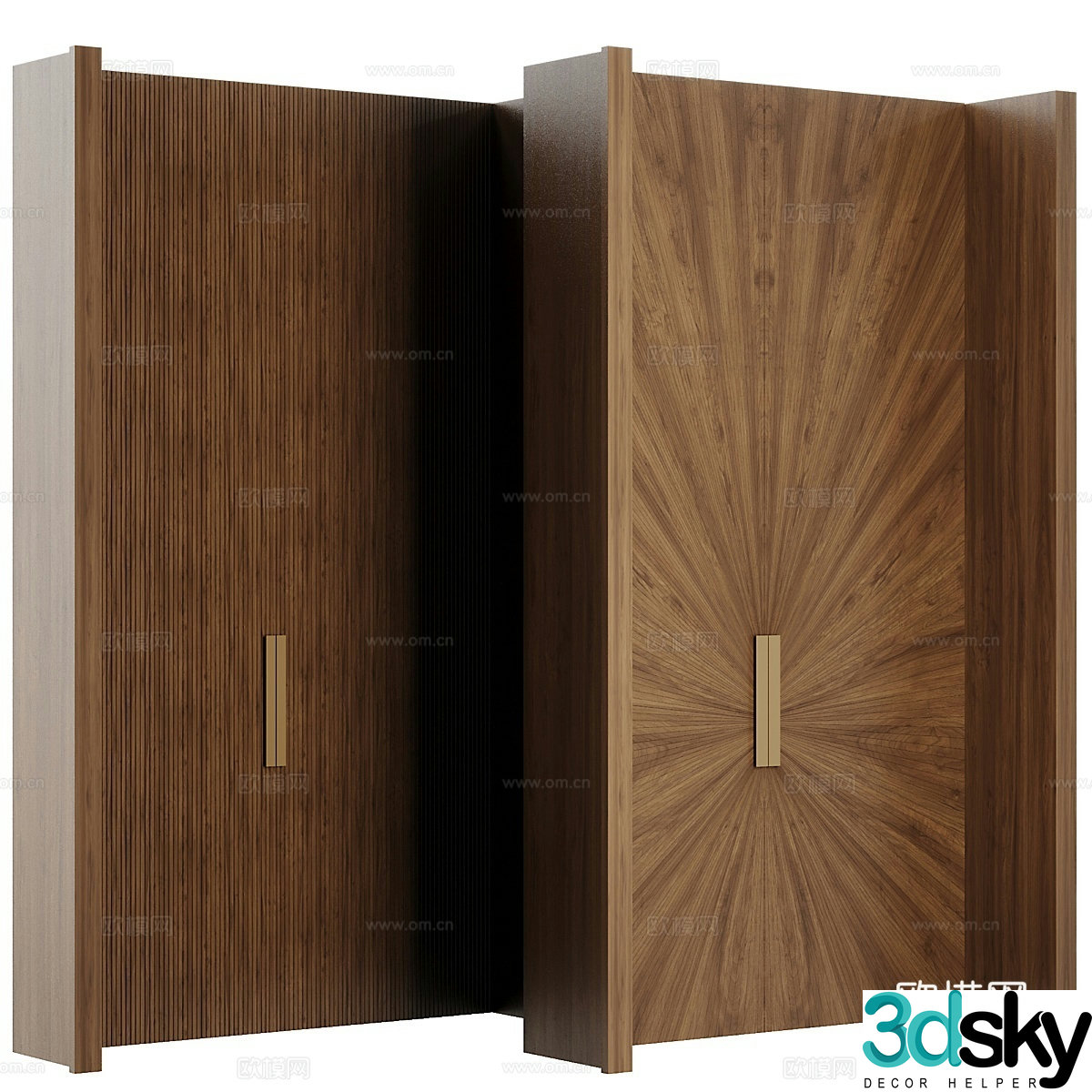 New Chinese double door double door 3D model
