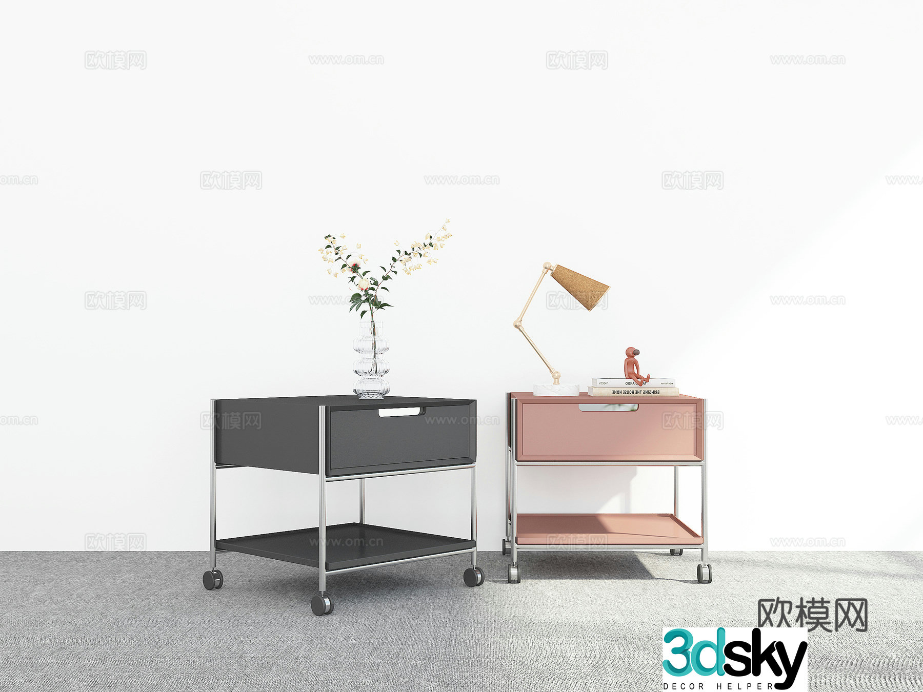 Modern bedside table 3d model