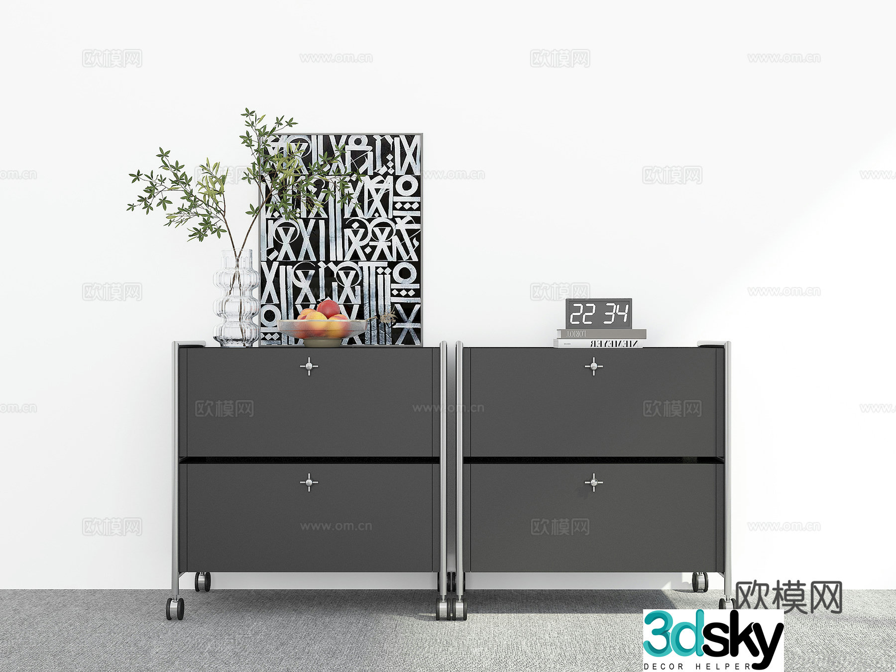 Modern entryway cabinet 3d model