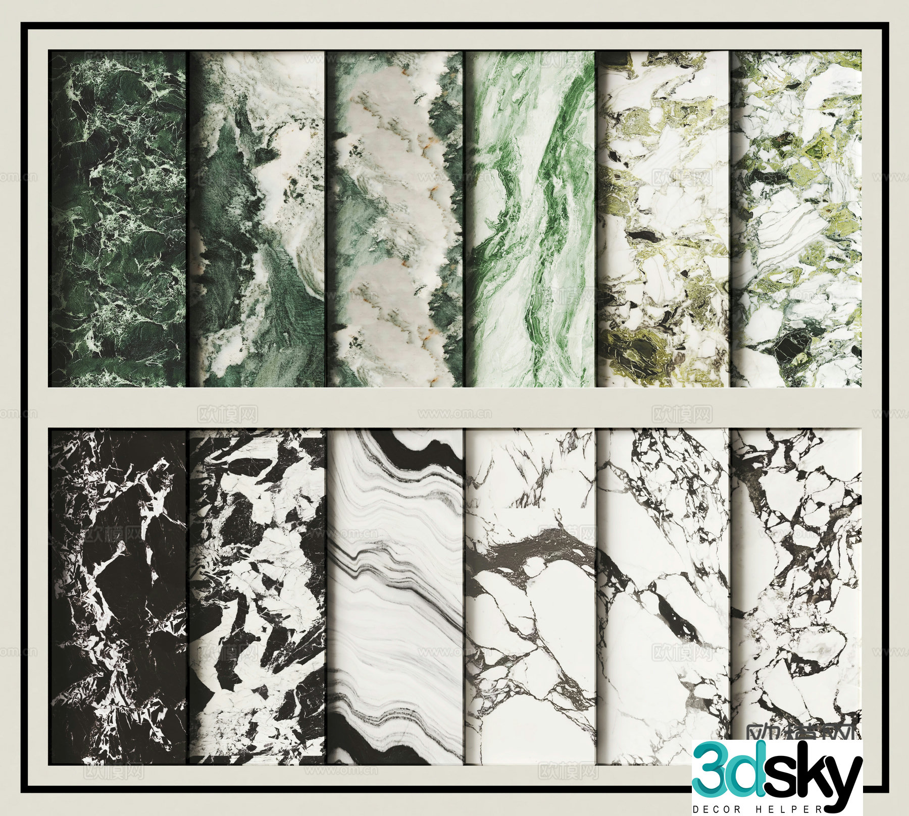 modern marble tile stone 3d model