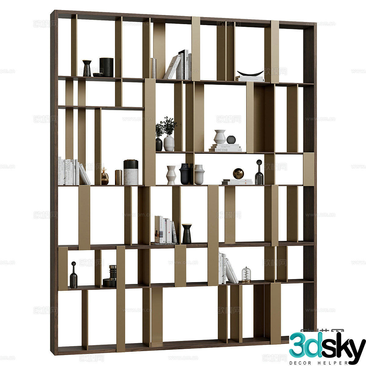 Modern decorative rack storage rack 3d model