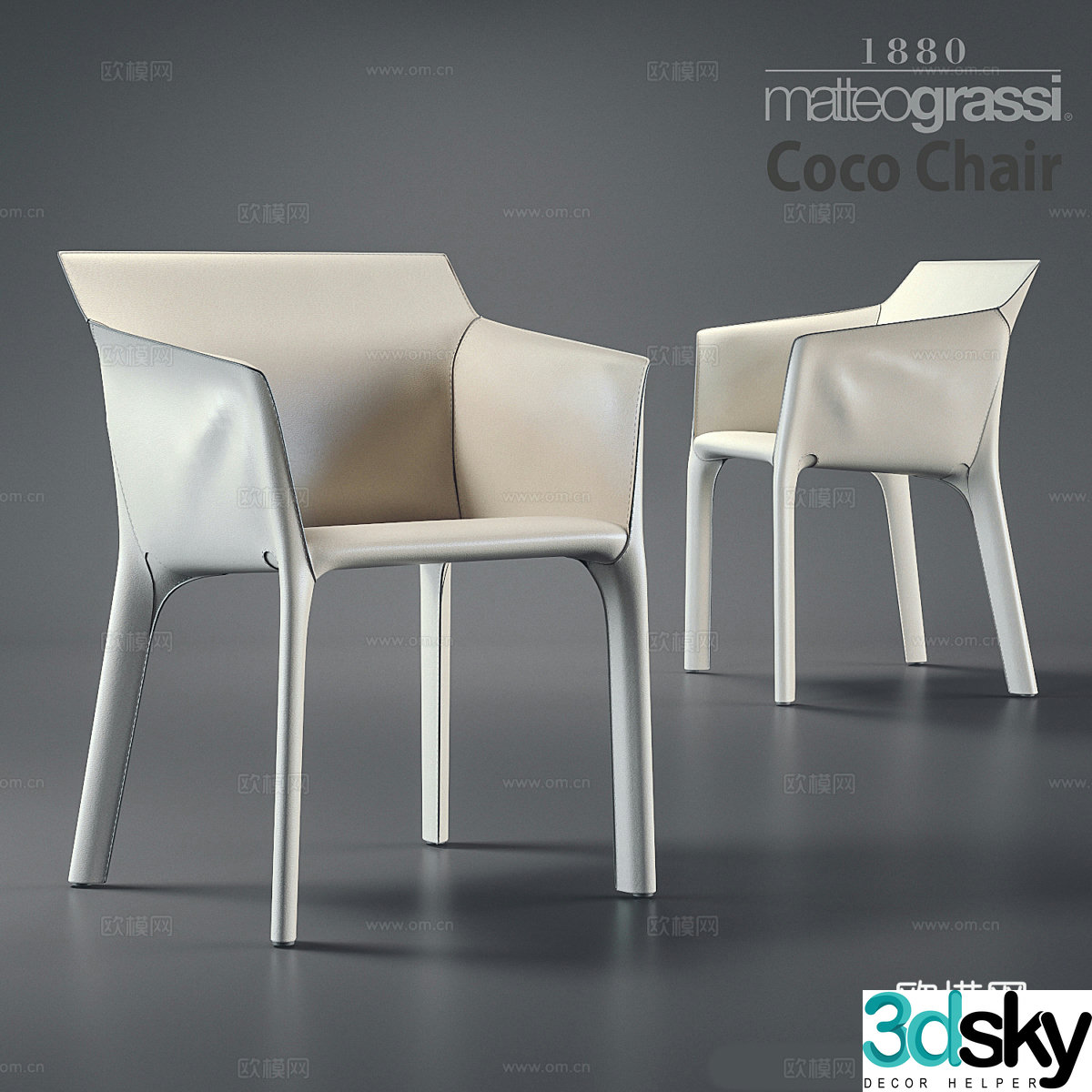 Italian dining chair single chair single chair 3d model