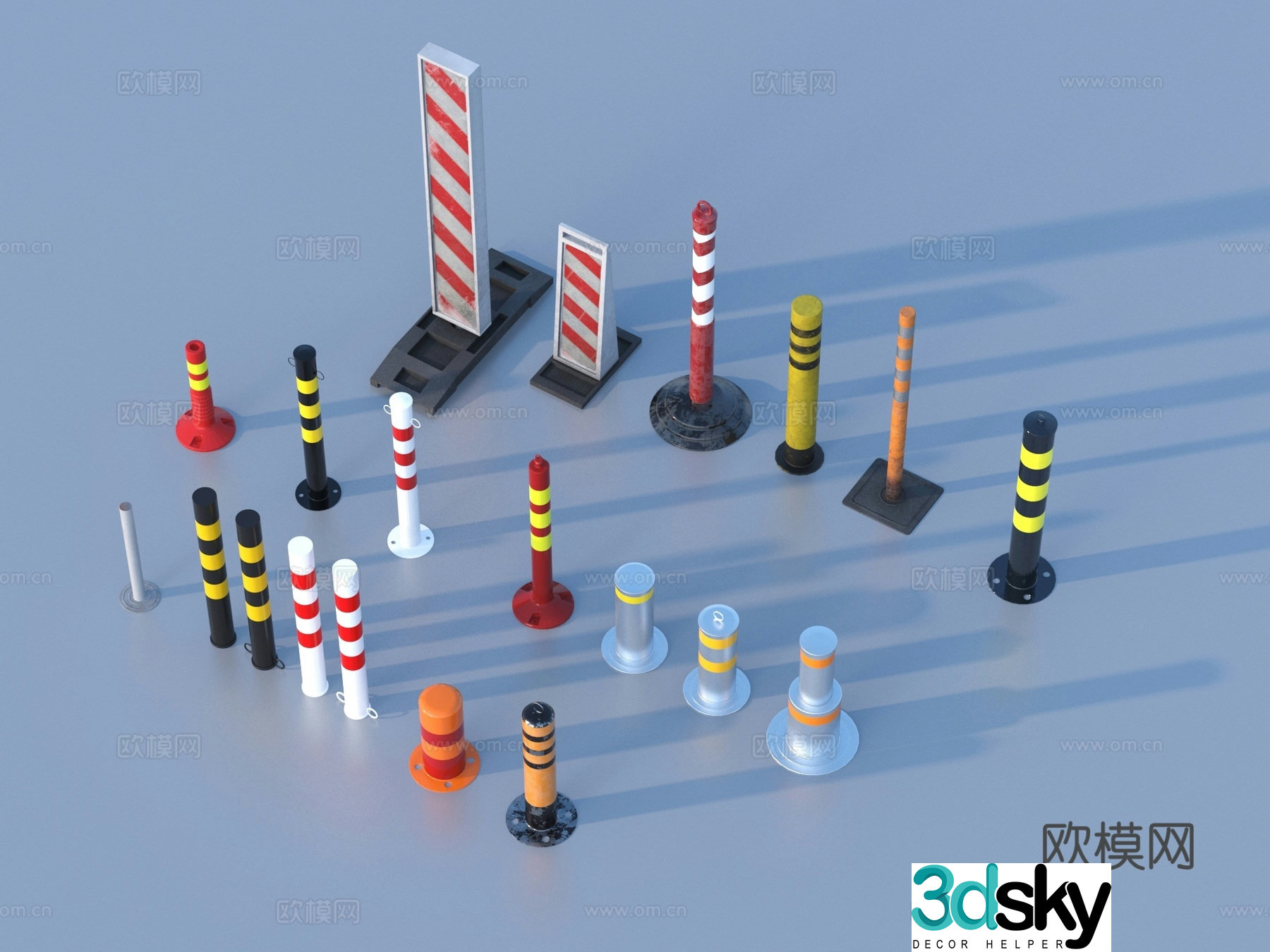 Anti-collision bar roadblock traffic bar 3d model