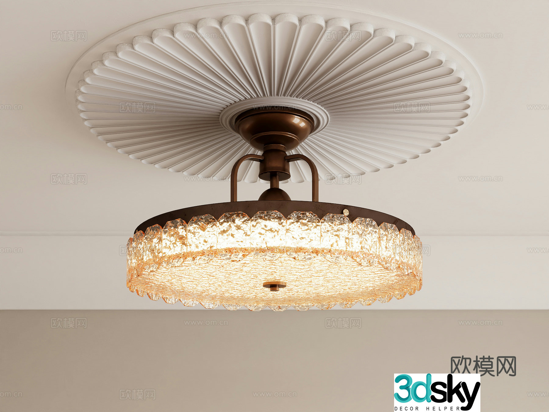 Medieval style chandelier 3d model