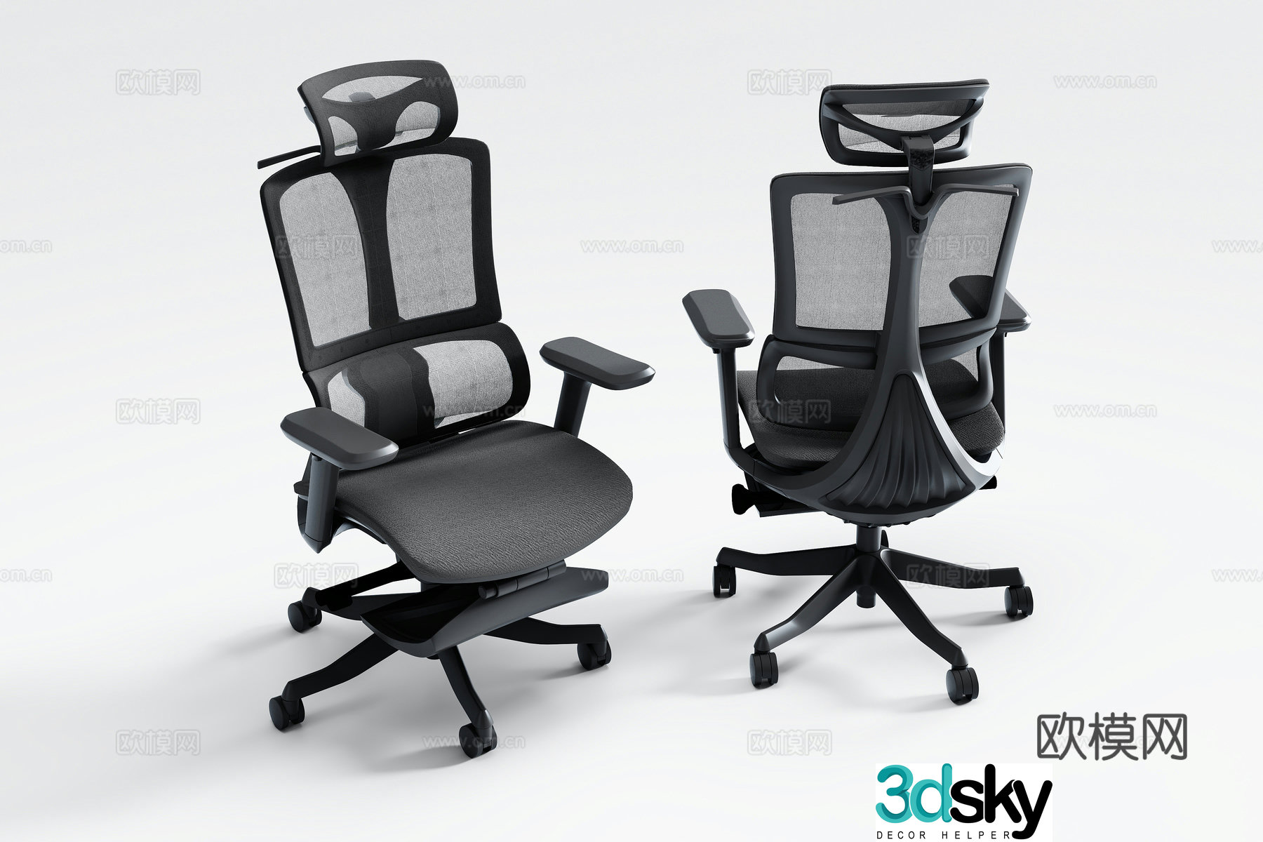 Modern office chair boss chair staff chair 3d model