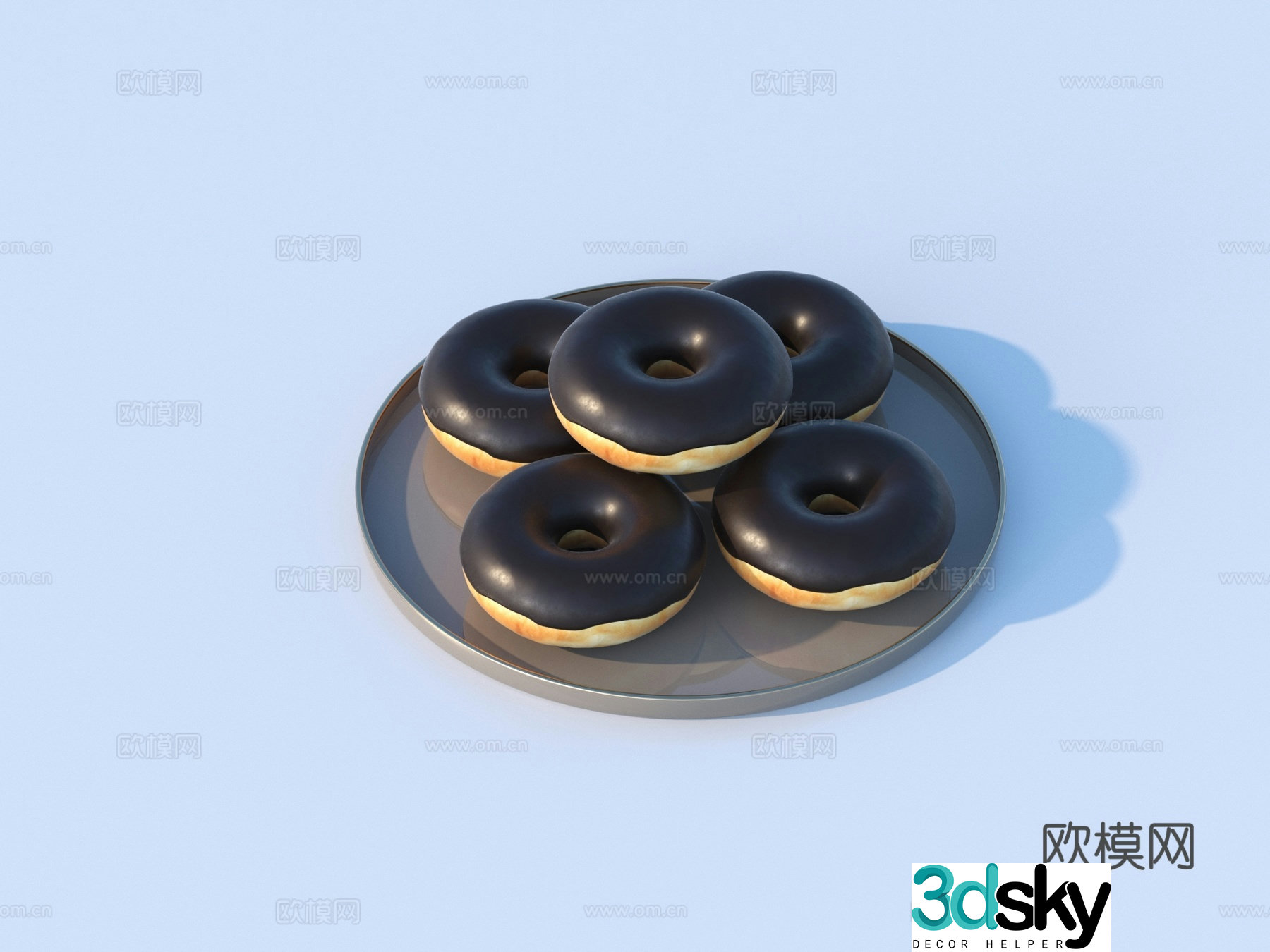 macaron dessert cookie flatbread 3d model