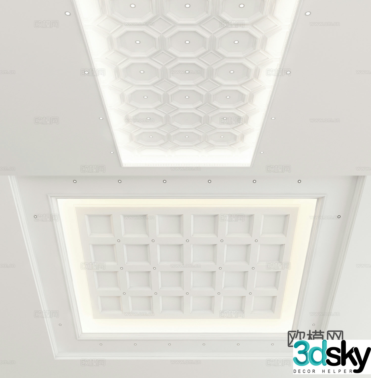 American ceiling gypsum ceiling 3d model