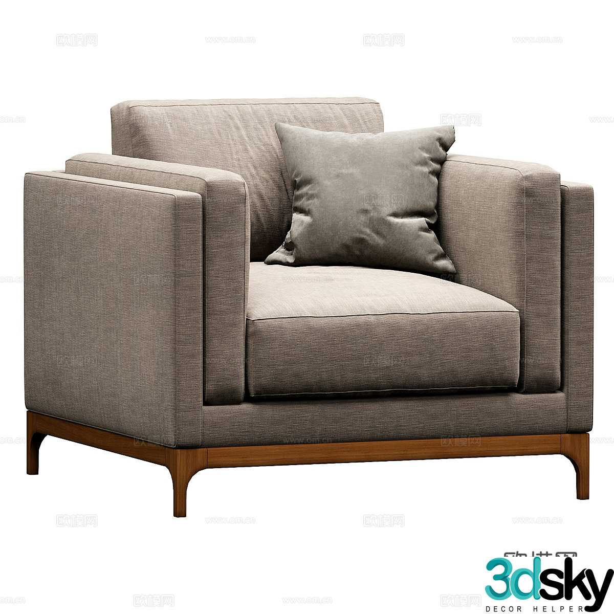 New Chinese style sofa single sofa 3d model