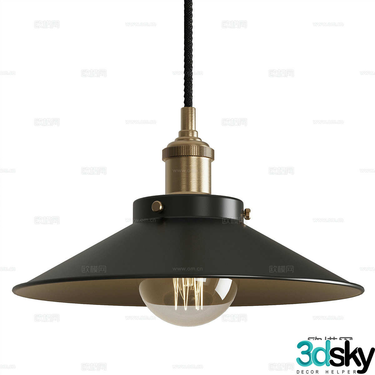 Light luxury restaurant chandelier 3D model