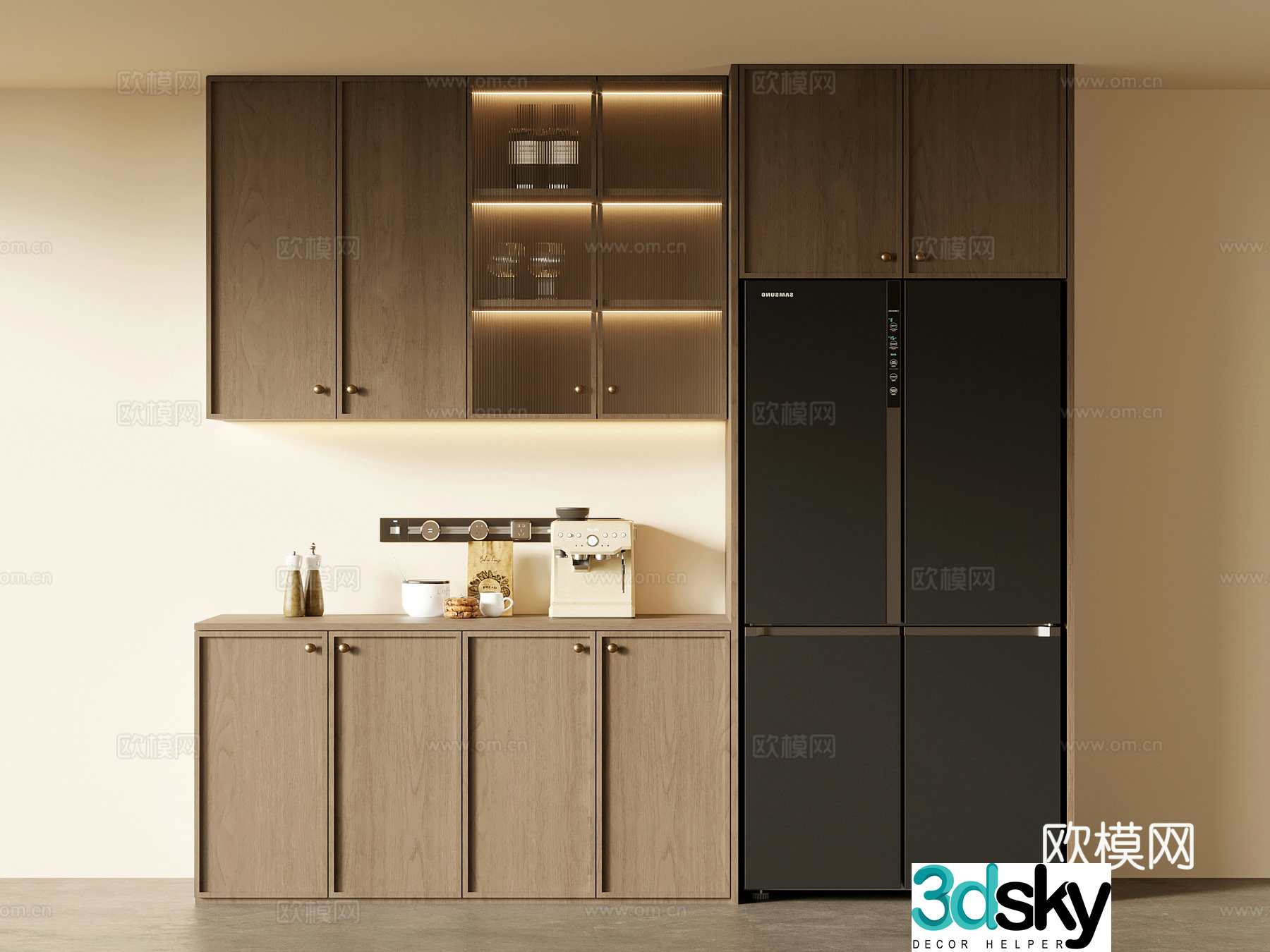 Medieval style wine cabinet and sideboard 3D model