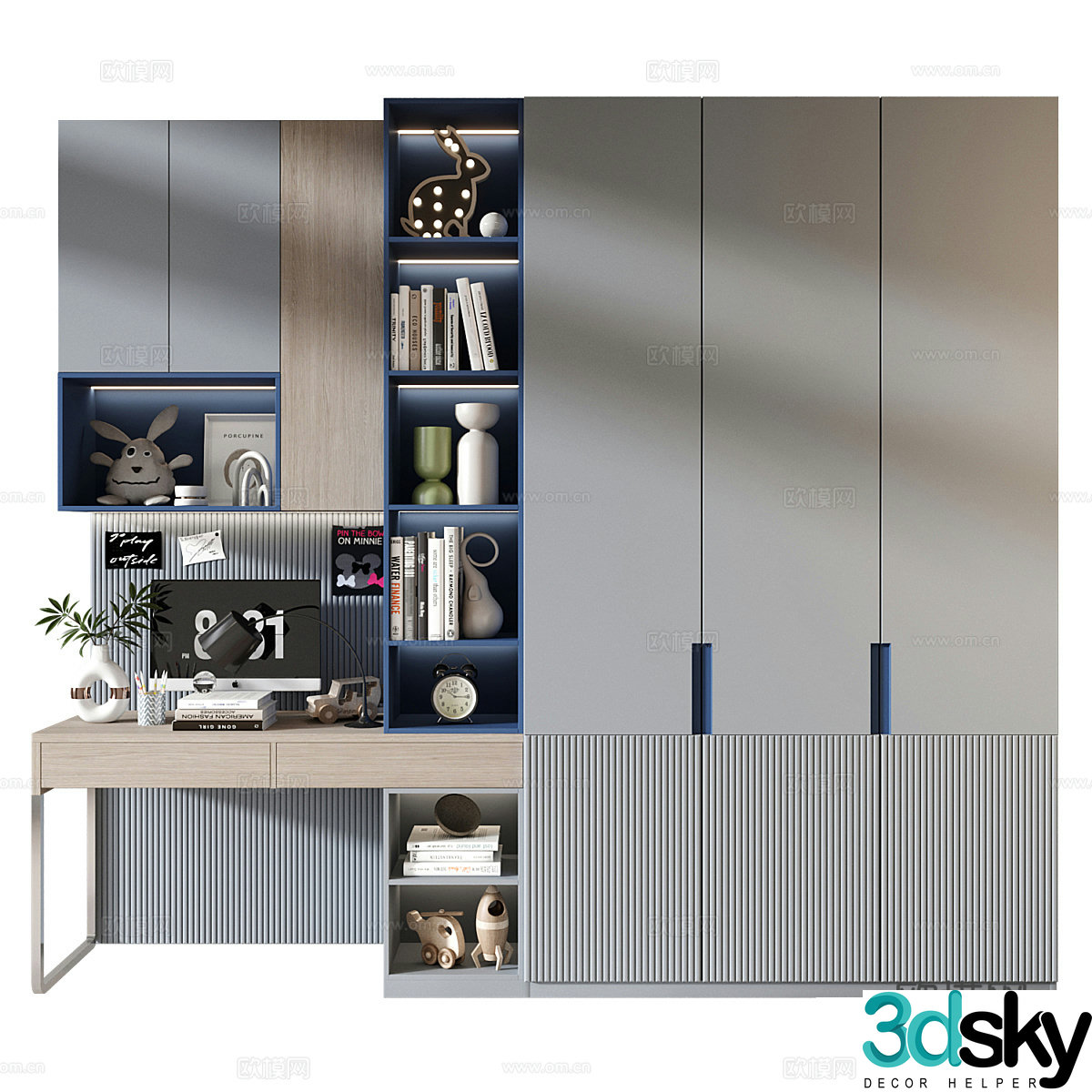 Modern children’s wardrobe 3d model