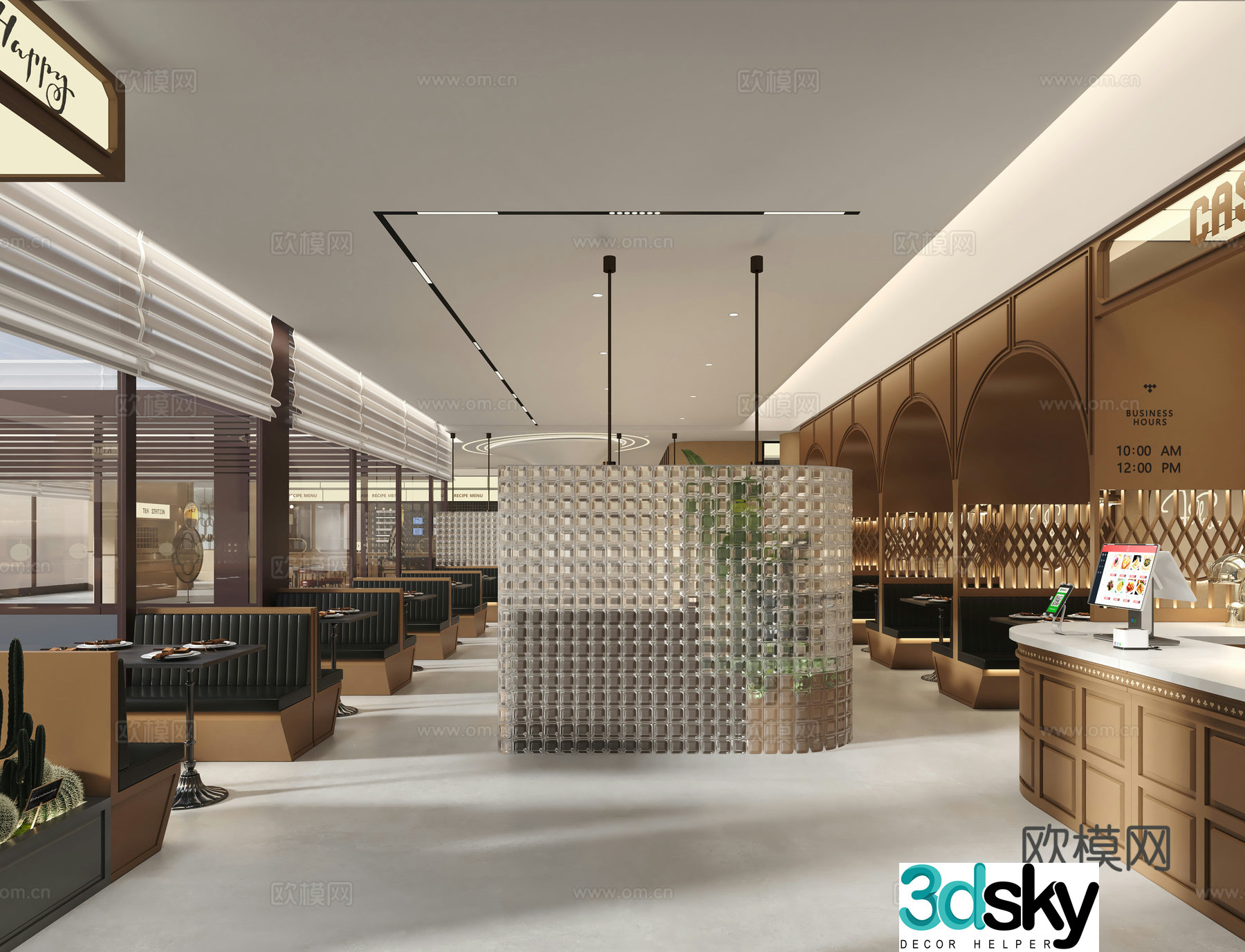 Modern casual western restaurant 3d model