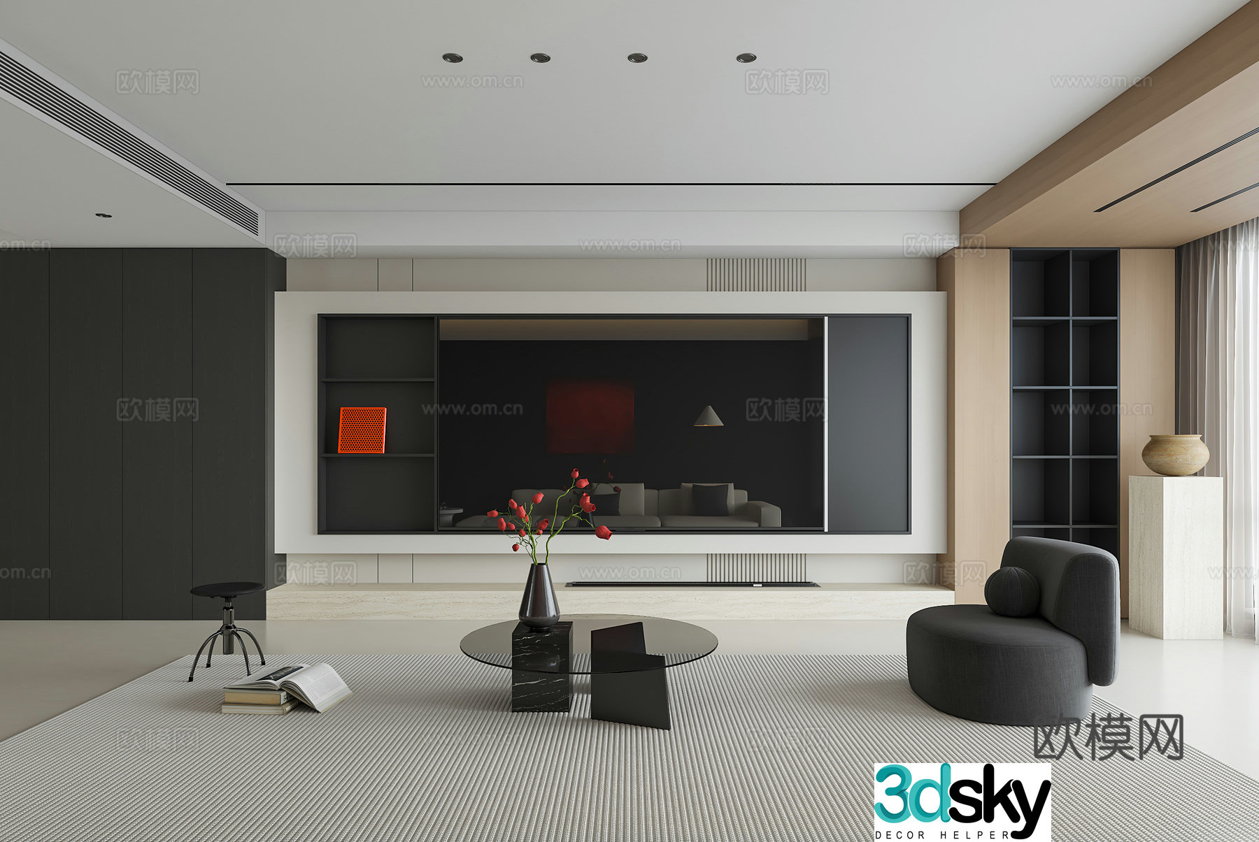 Modern guest restaurant 3d model
