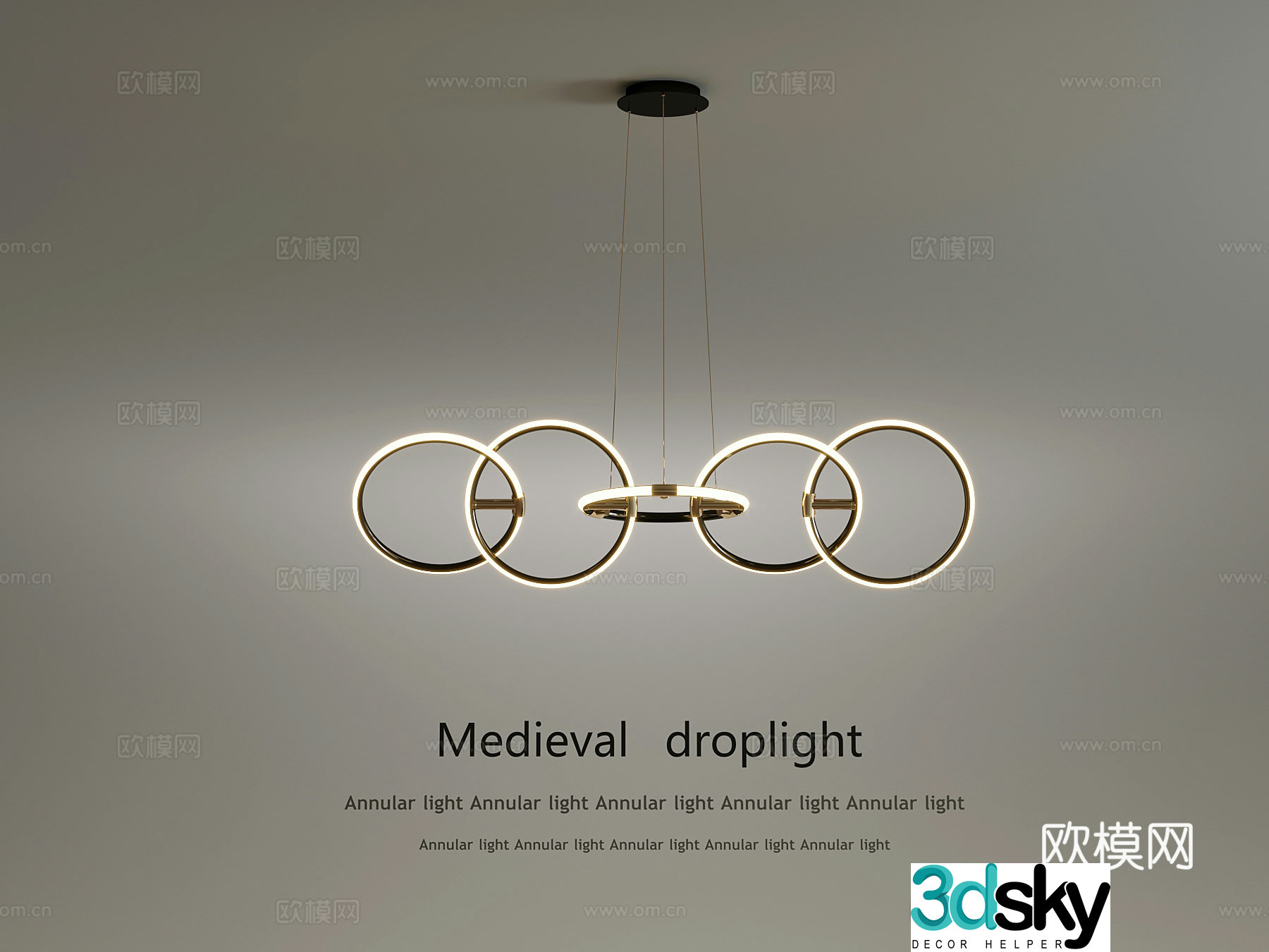 Modern minimalist chandelier restaurant chandelier 3d model