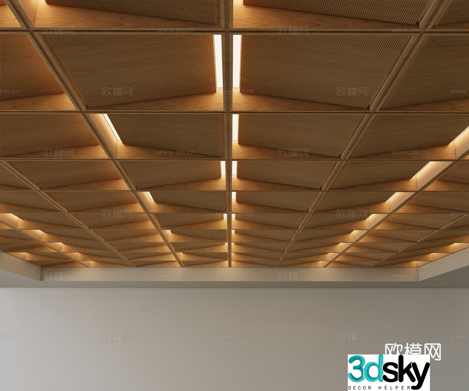 Modern ceiling tooling ceiling wood veneer ceiling 3D model