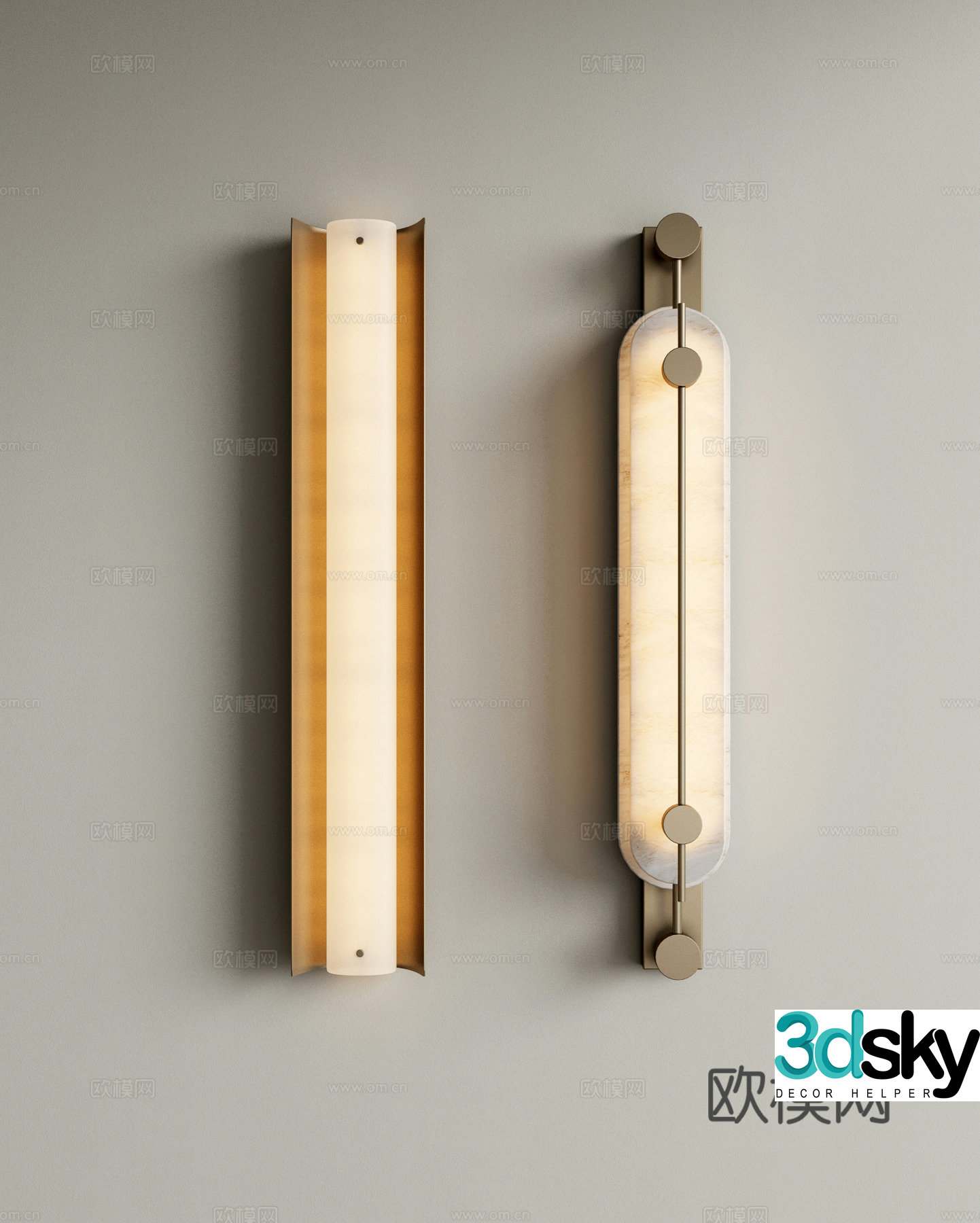 Light luxury wall lamp long wall lamp bedside wall lamp 3D model