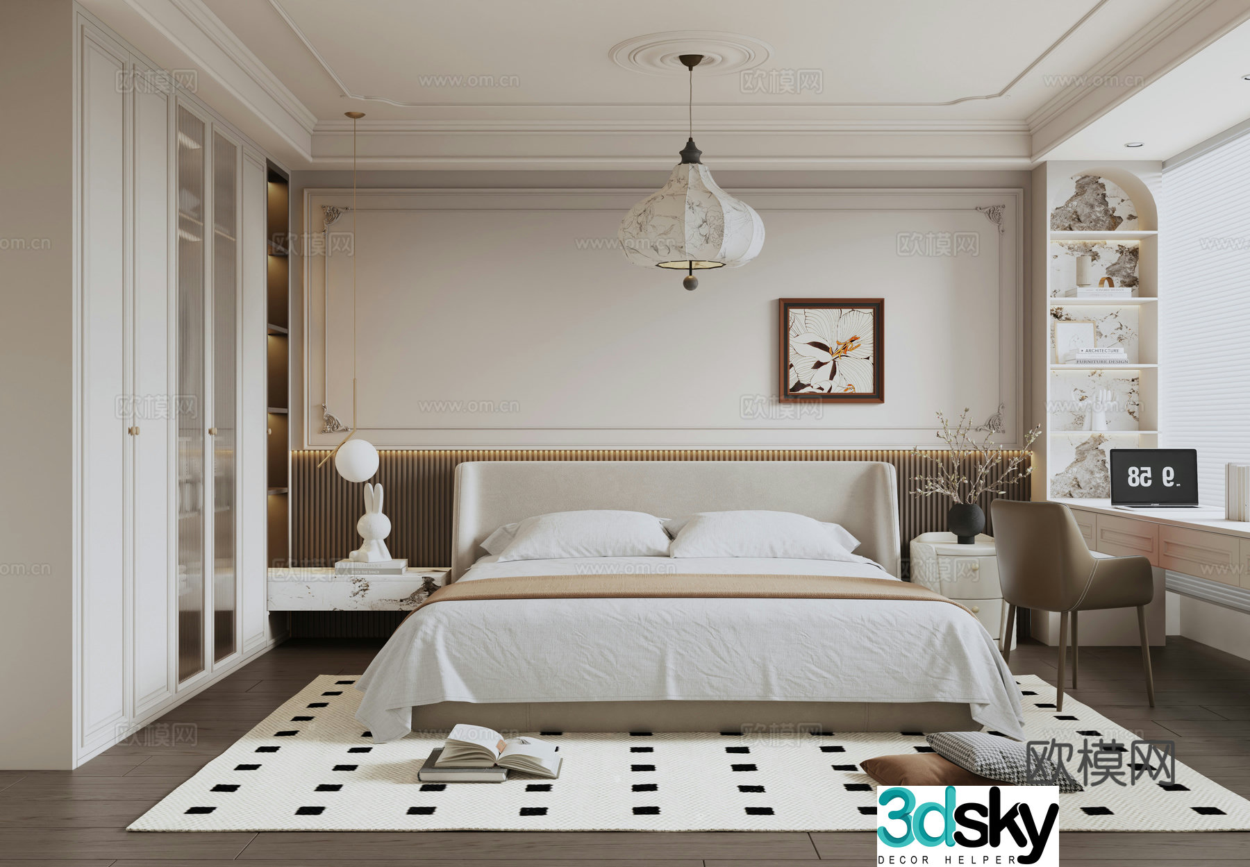 French bedroom master bedroom 3d model