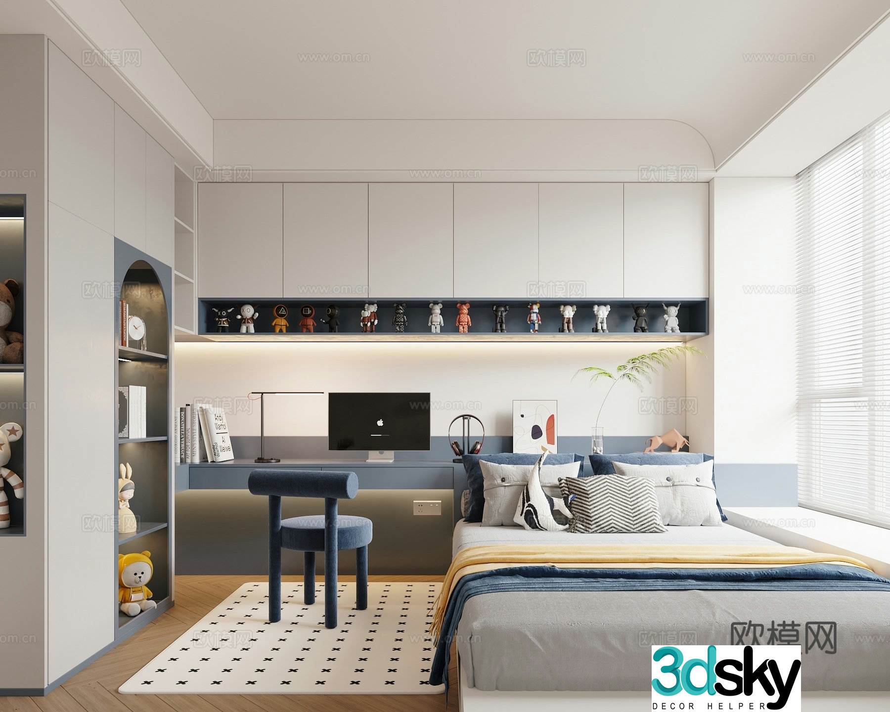 Modern tatami boy’s room children’s room 3d model