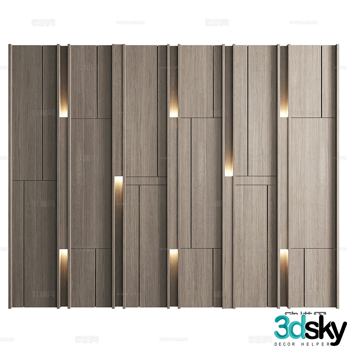New Chinese style background wall 3D model