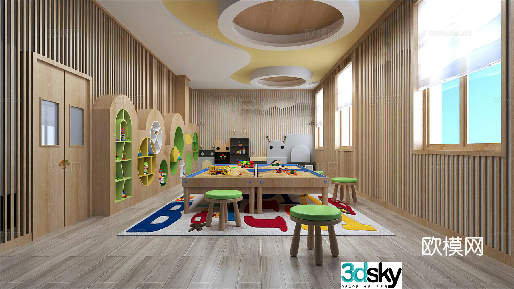 Modern kindergarten children’s activity room 3D model