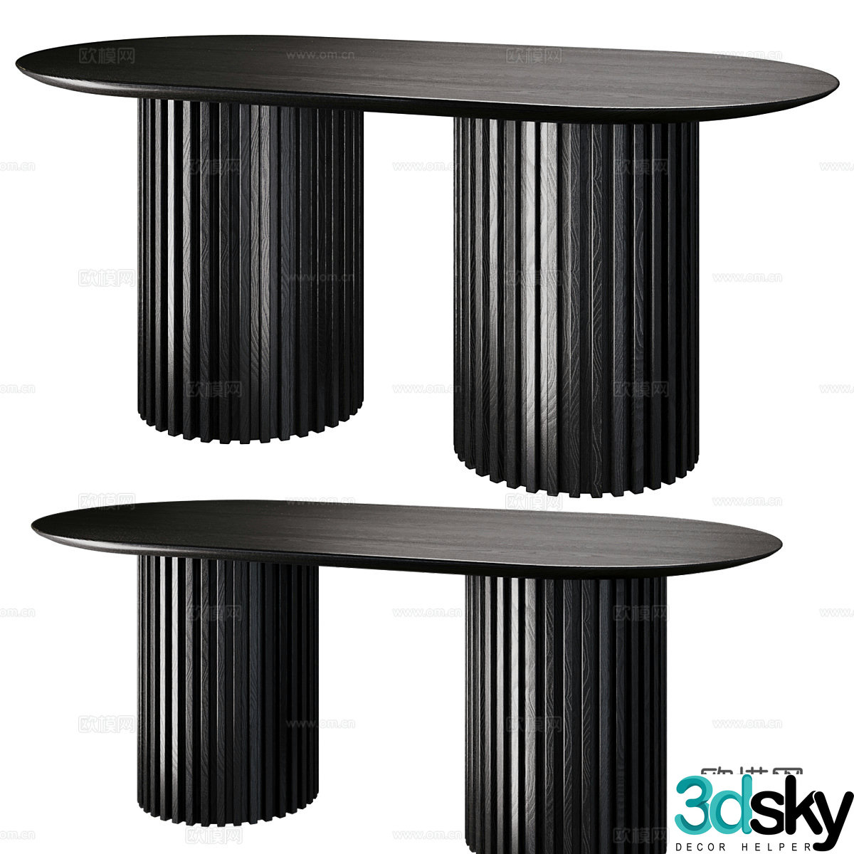 Nordic simple dining table wooden dining table 3D model