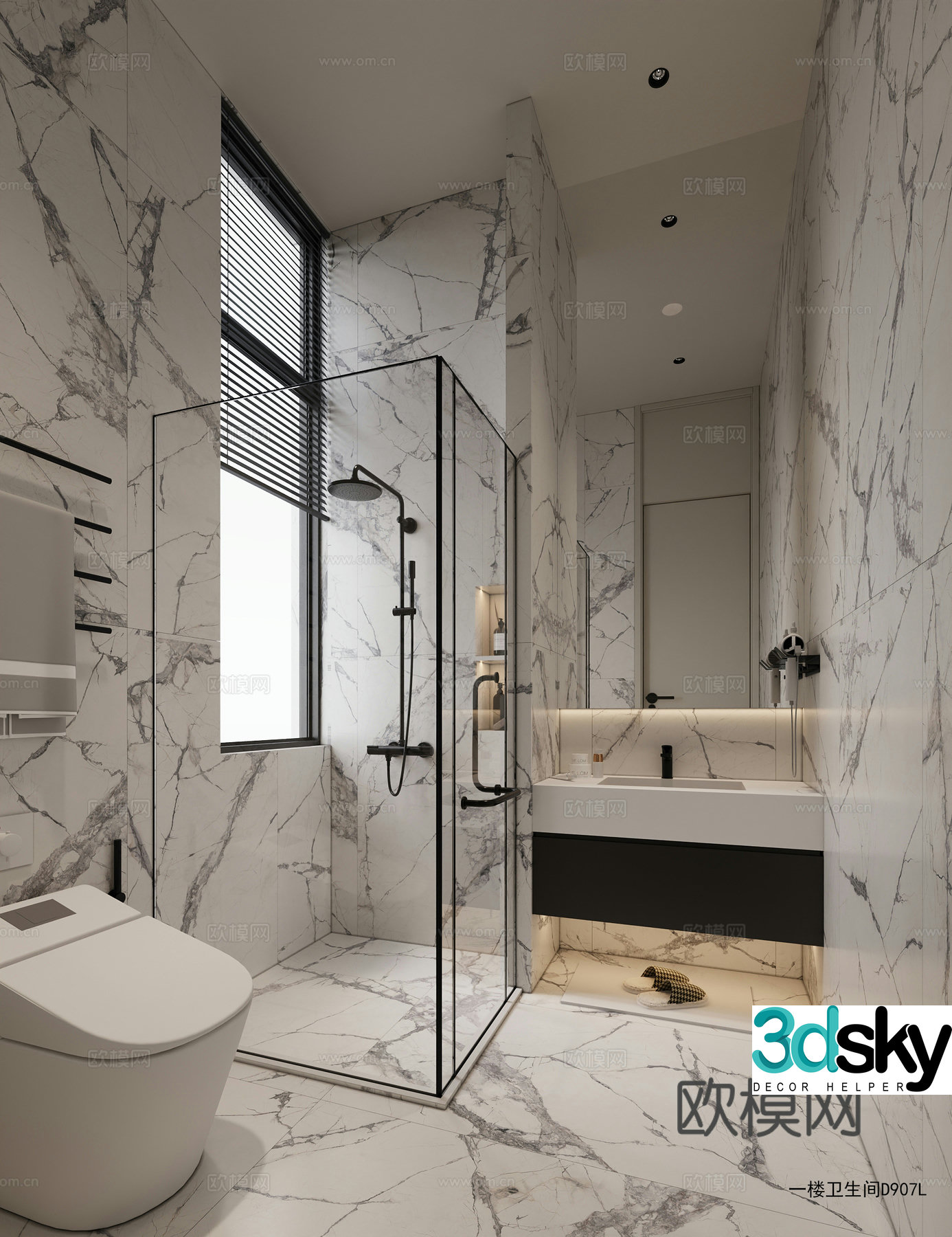 Modern bathroom bathroom 3d model