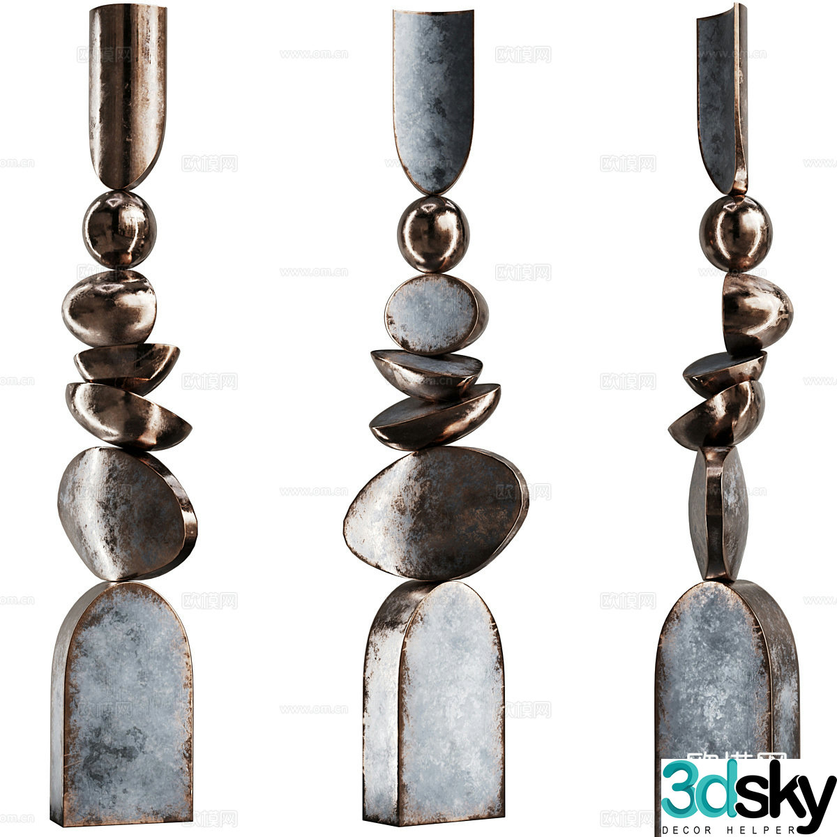 New Chinese sculpture abstract ornaments 3D model