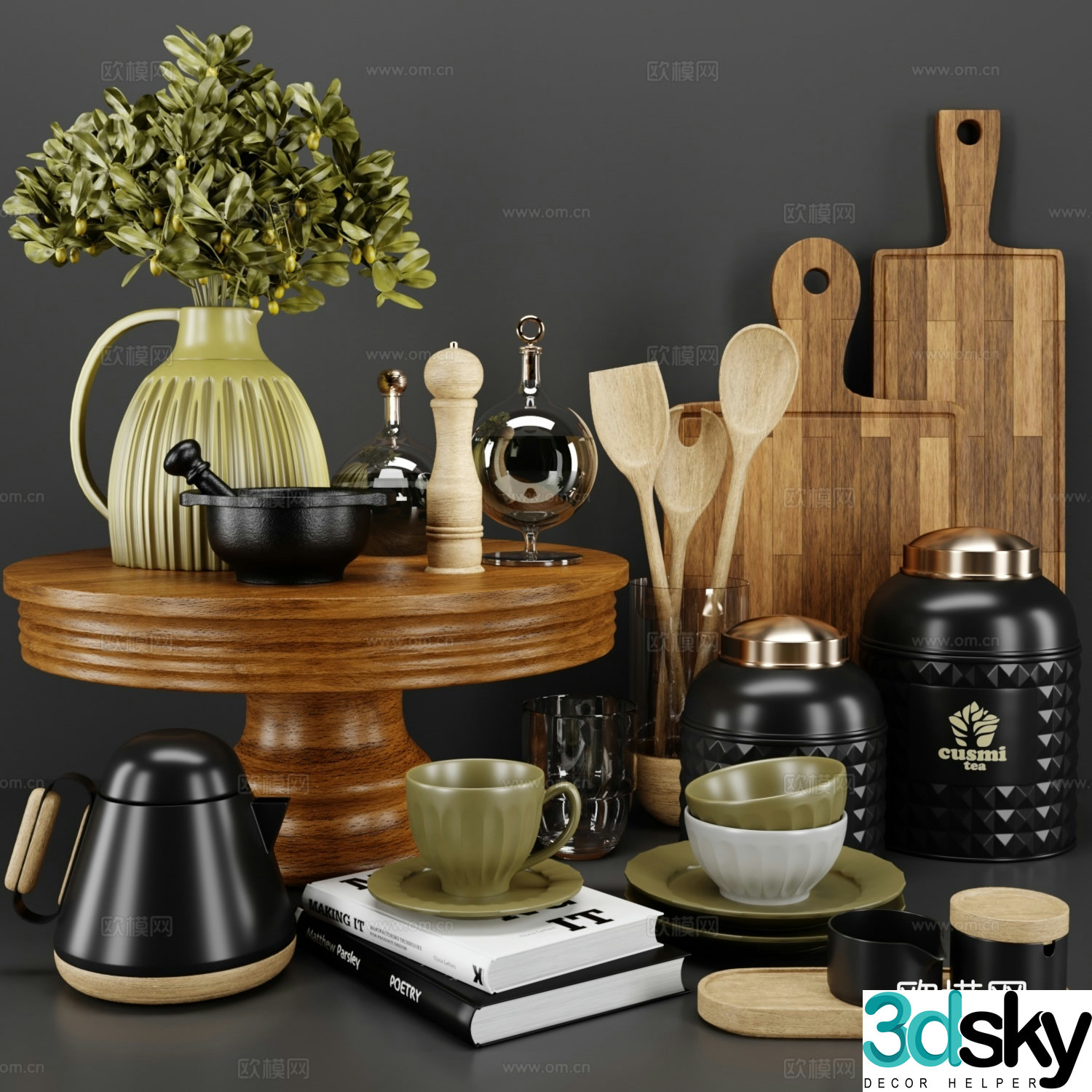 kitchen supplies tableware chopping board 3d model