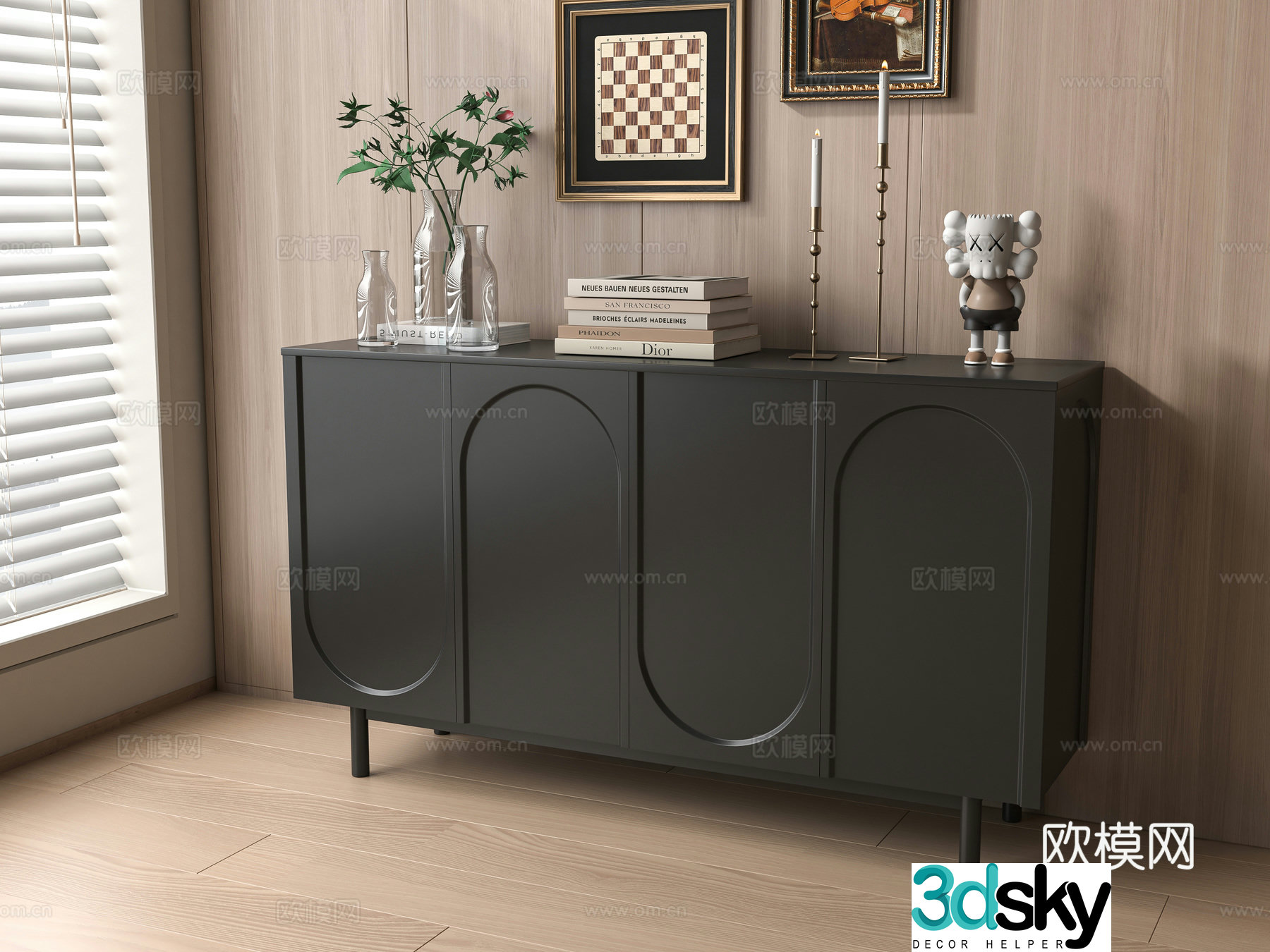 Medieval style entrance cabinet 3D model