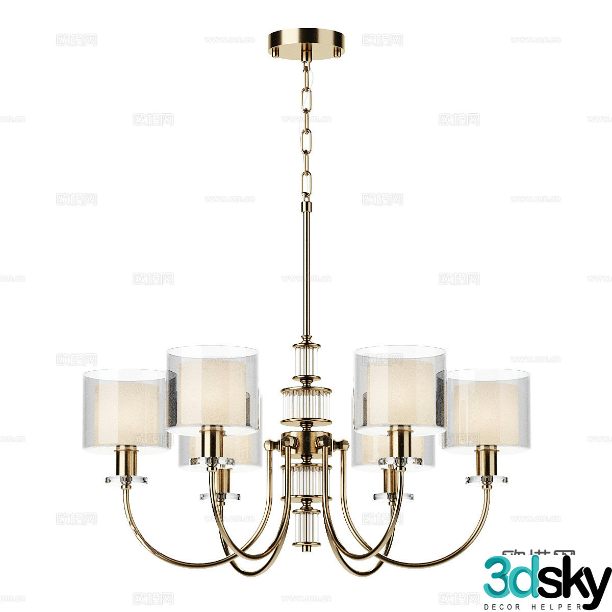 Modern minimalist chandelier multi-head chandelier 3d model