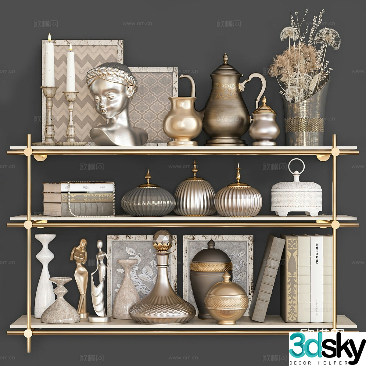 Decoration ornaments books crafts 3d model