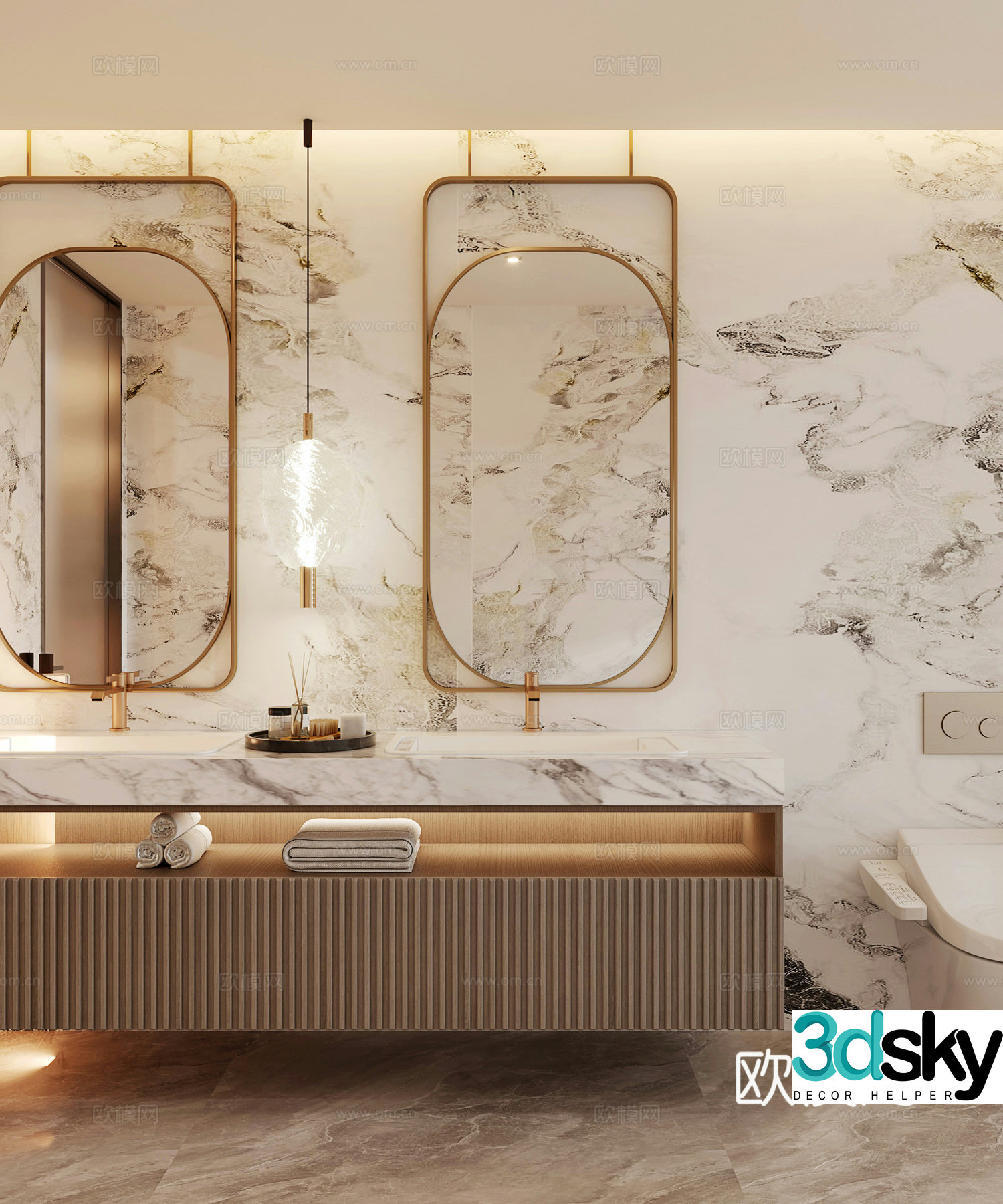 Modern bathroom bathroom 3d model